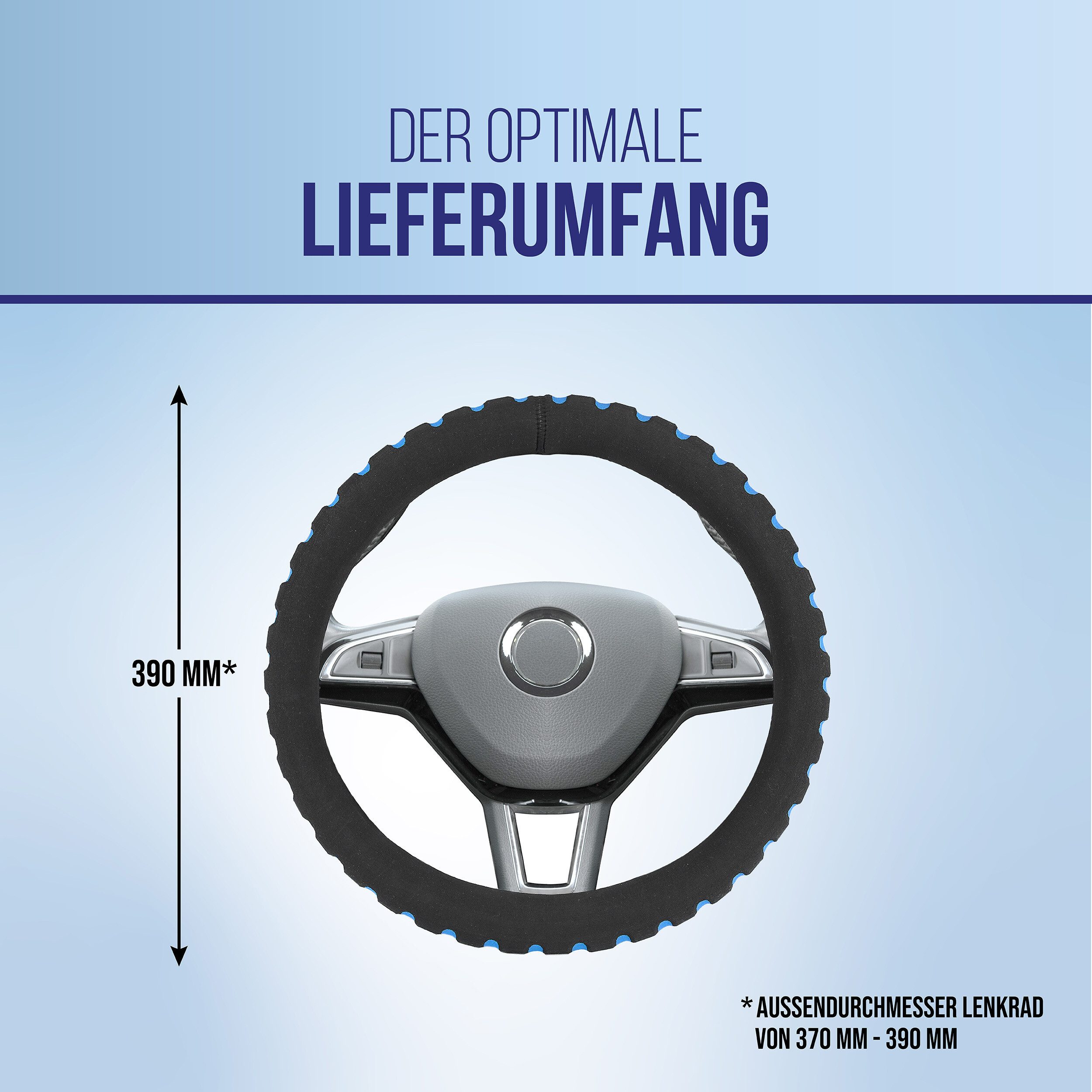 alca steering wheel cover, steering wheel sleeve SOFT, blue, 37-39 cm, soft foam, universal, (1-piece)