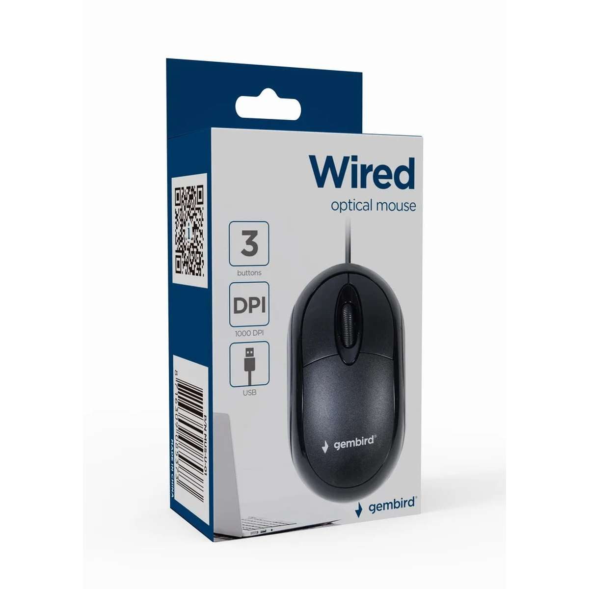 Gembird Gembird MUS-U-01 Maus Beidhändig USB Typ-A Optisch 1000 DPI Maus