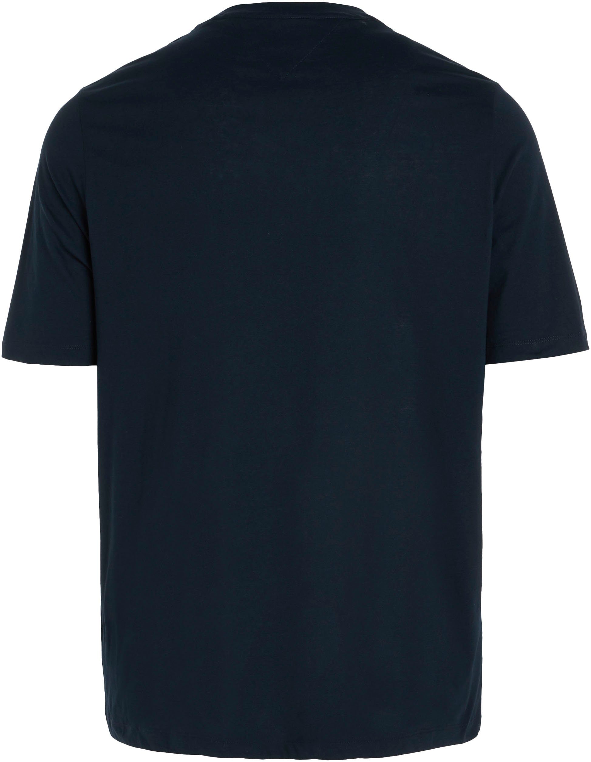 Tommy Hilfiger T-Shirt TEE der Logoschriftzug auf NEW HILFIGER mit Brust YORK dunkelblau