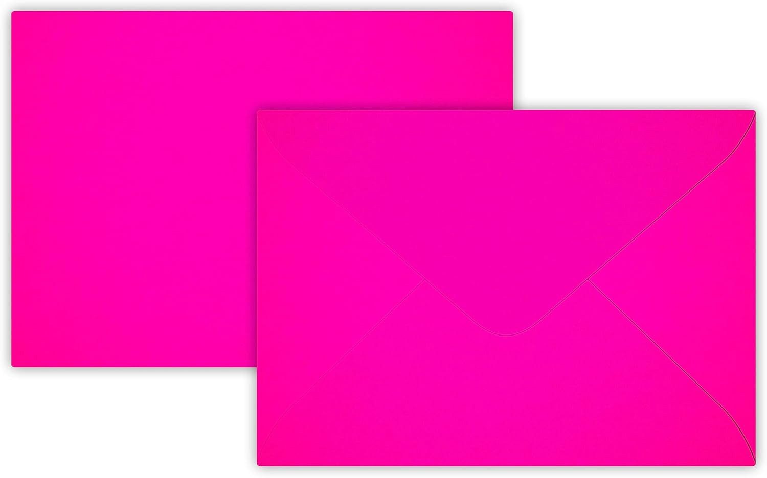 Briefumschläge24Plus Briefumschlag 25 Mini 5,0 x 7,0 cm Briefumschläge Mini größe Neon Pink, 50 x 70 mm Briefumschläge Mini Recyceltes Material Neon