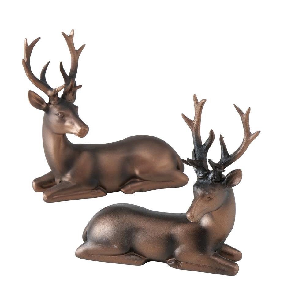 BOLTZE Dekofigur Hirsch Marcio Dunkelbraun liegend 14 cm, 1 Stück zufällige Variante, Weihnachtsdeko. € 18,79