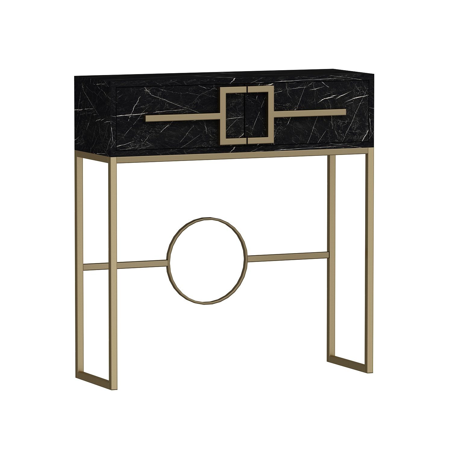 Möbel Möbel Mehrzweckschrank Marmormuster Konsolentisch schwarzes Konsolentisch Flurtisch Givayo Givayo Istanbul