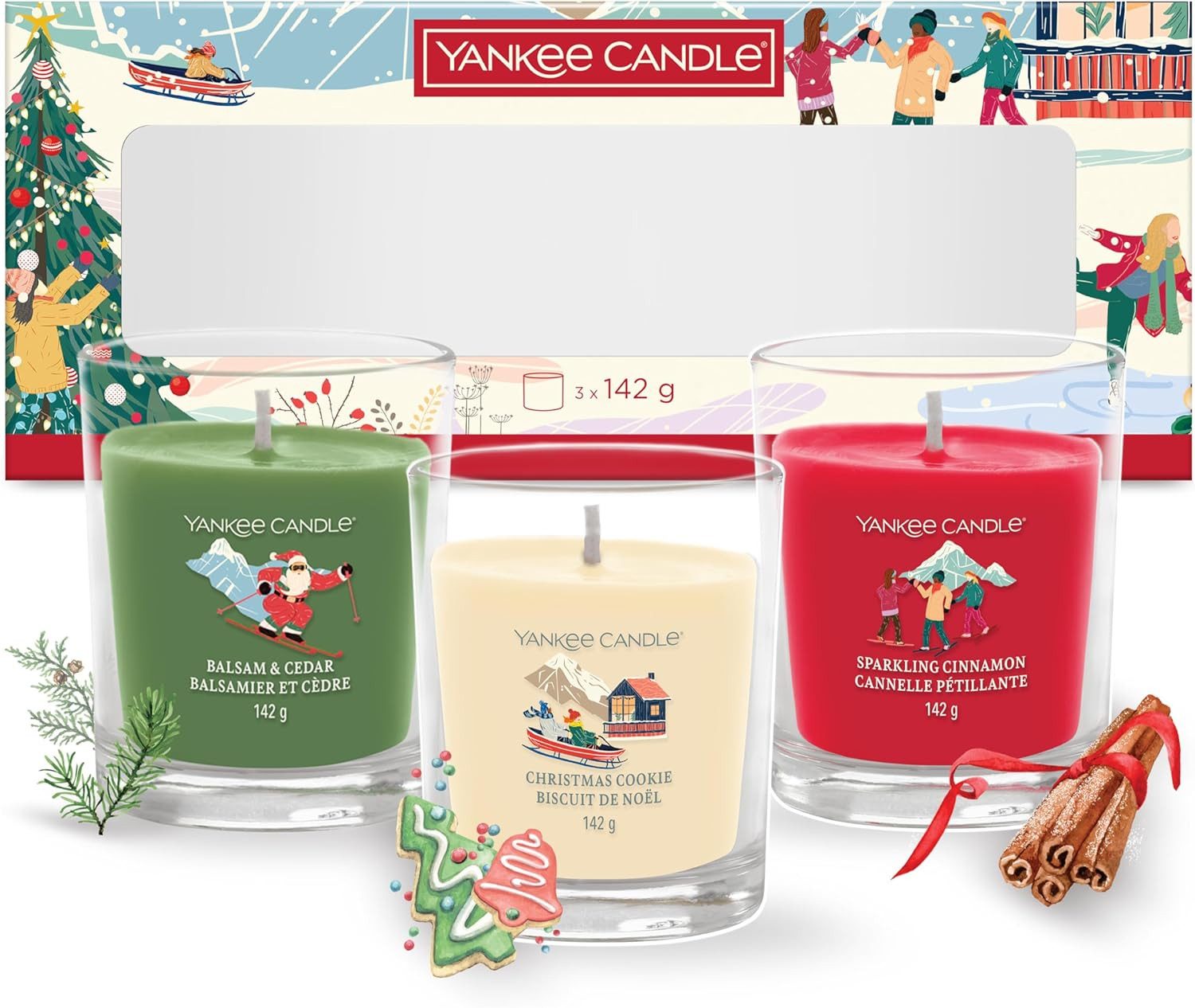 Duftkerze Yankee Candle 3 Tumbler Geschenkset Weihnachten