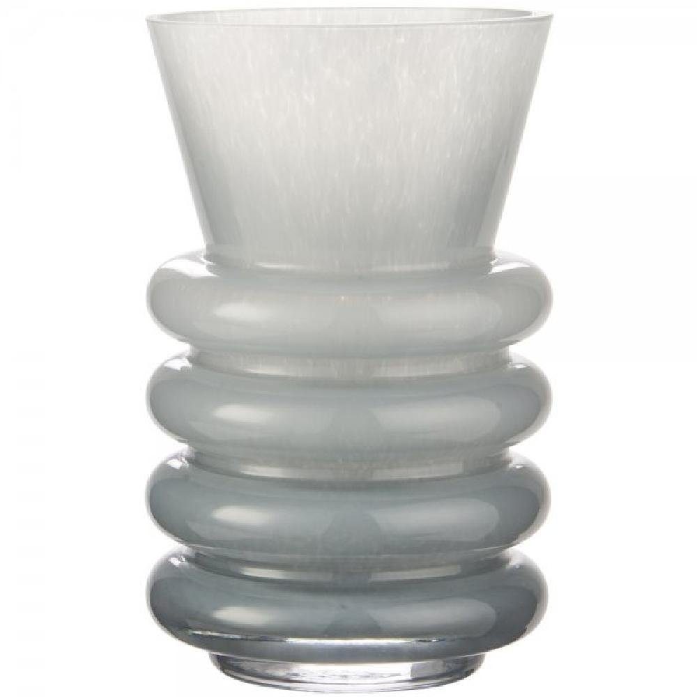 Ib Laursen Dekovase Ib Laursen Vase mit Ringen Vicenza durchgefärbtes hellblaues Glas (21x