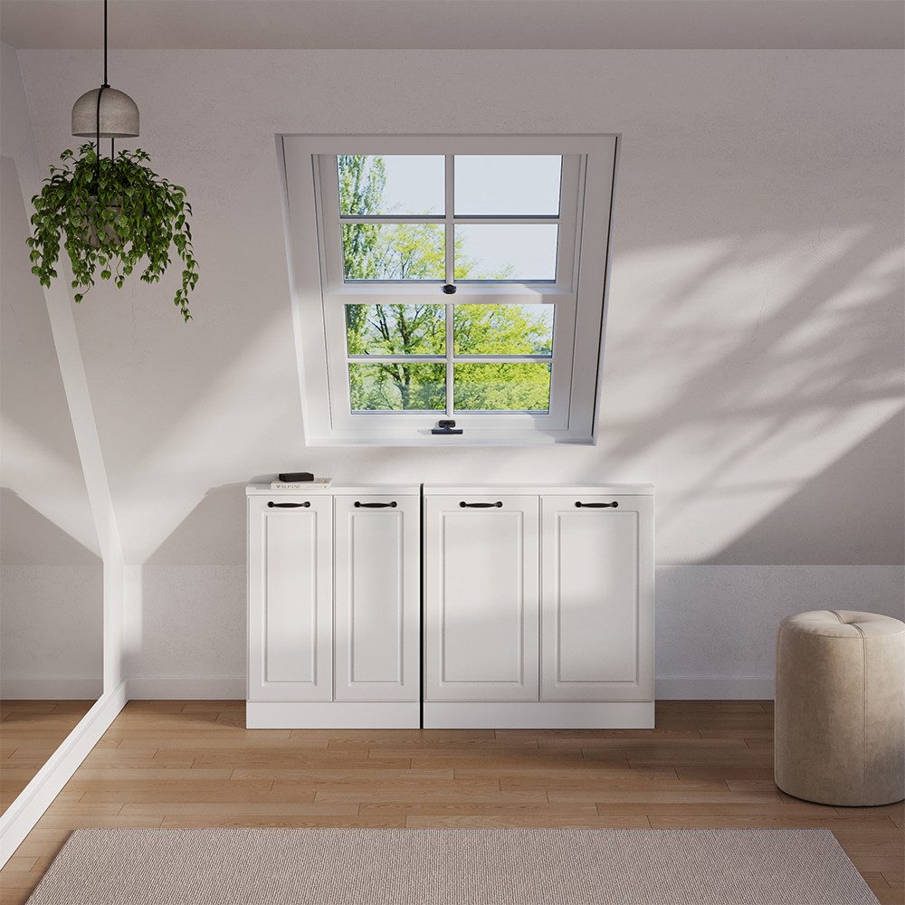 Vicco Kommode Rion, Weiß Landhaus/Weiß/Weiß, 2er Set (2 St)