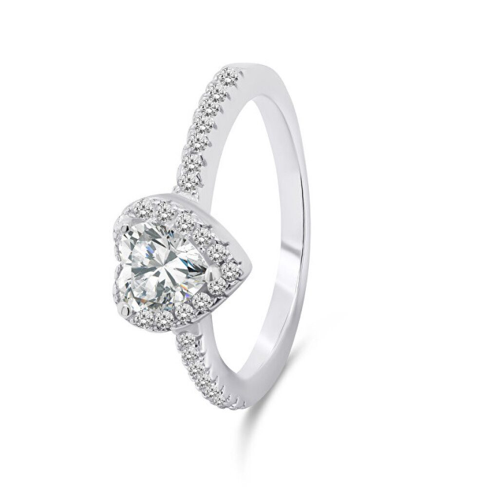 Brilio Silver Fingerring Romantic silver ring Heart RI047W - Circuit: 60 mm