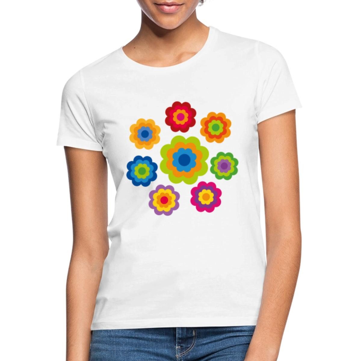 Spreadshirt T-Shirt 70er Jahre Hippie Flower günstig online kaufen