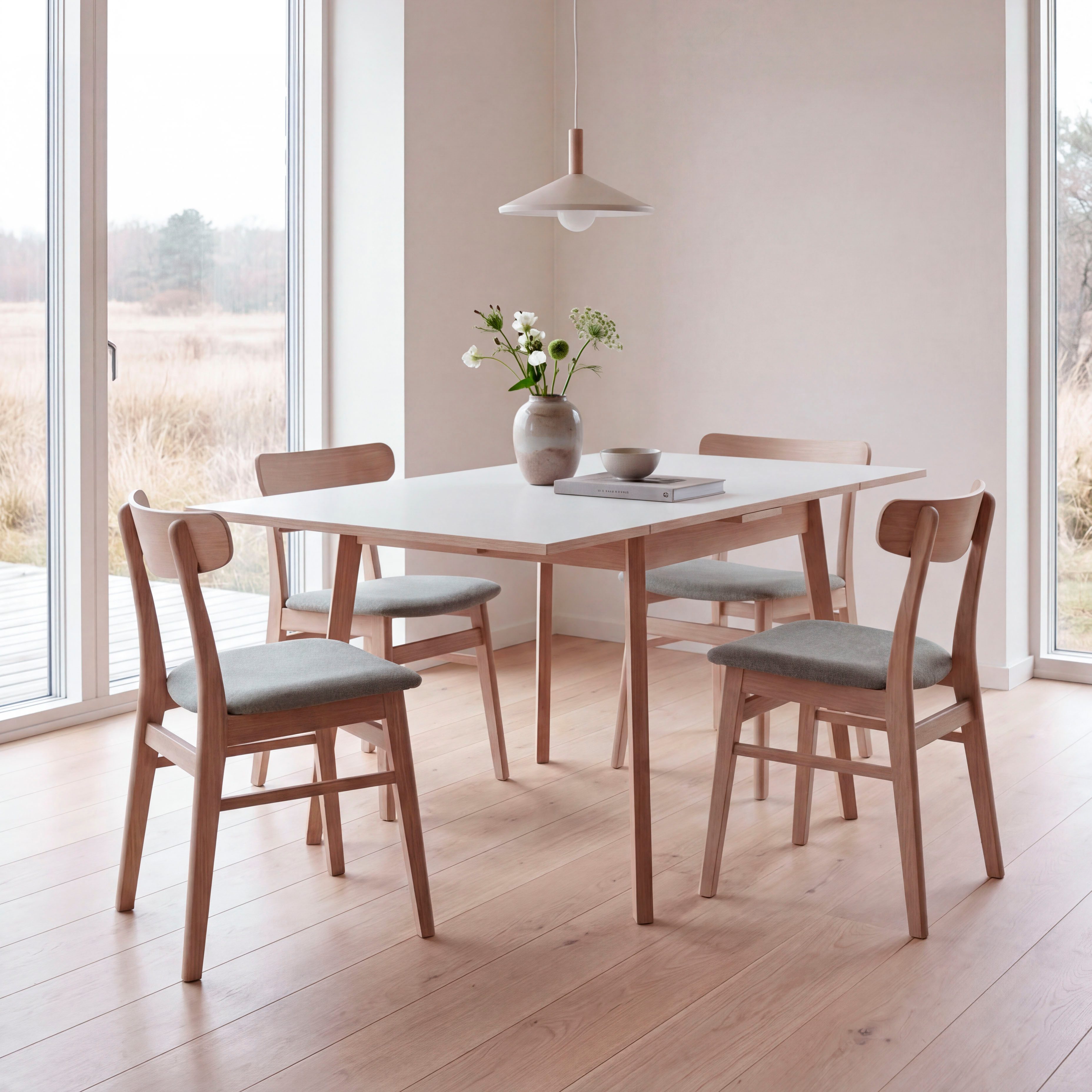 Hammel Furniture Esstisch Esstisch Basic– ausziehbar, dänisches Design, mit Einlegeplatten, Skandinavisches Design - Melamin/Massivholz - stabil und langlebig