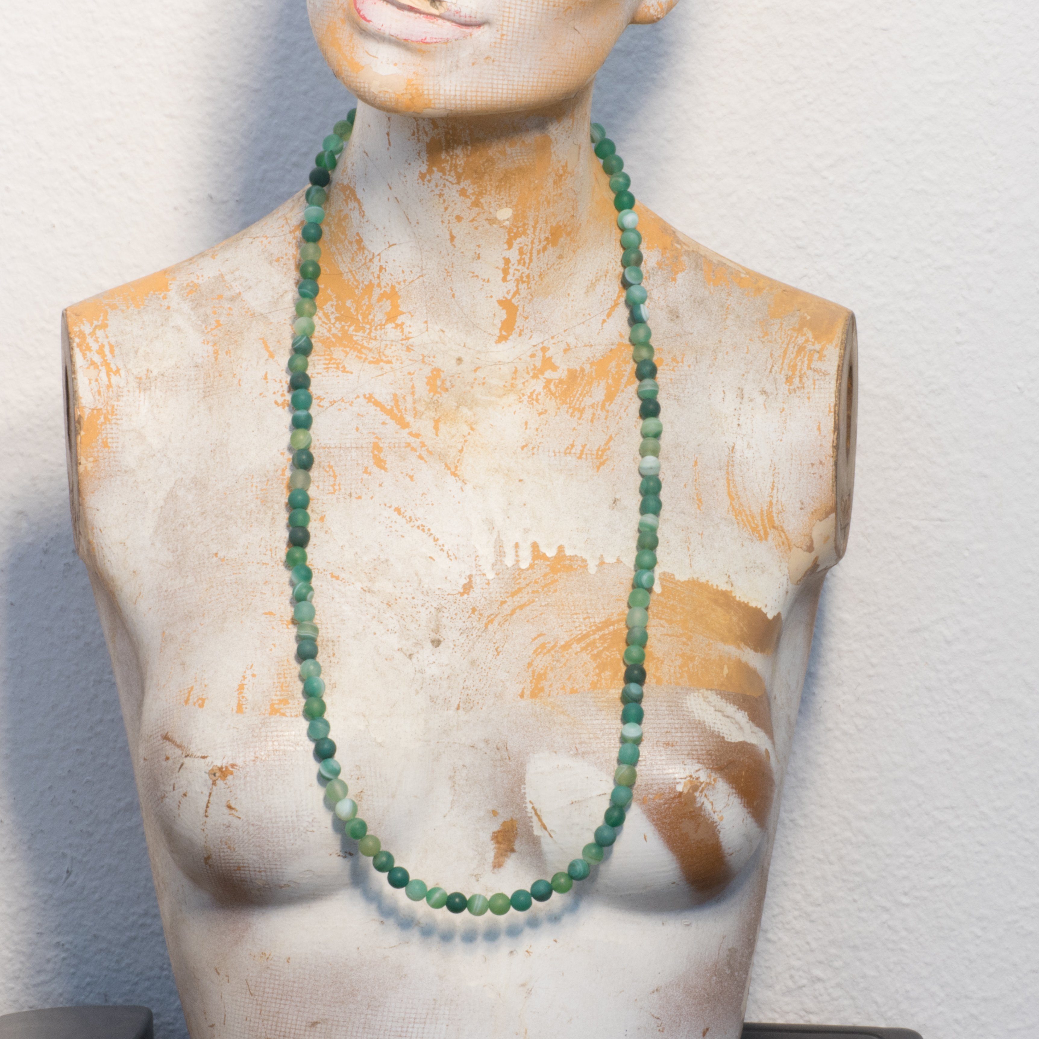 Bella Carina Perlenkette lange Kette mit Achat grün 80 cm Länge geschlossen günstig online kaufen