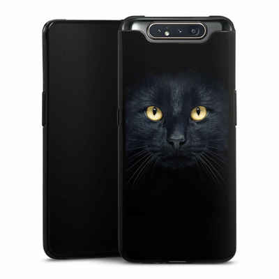 DeinDesign Handyhülle Katze Auge schwarz Tom Cat, Samsung Galaxy A80 Silikon Hülle Bumper Case Handy Schutzhülle