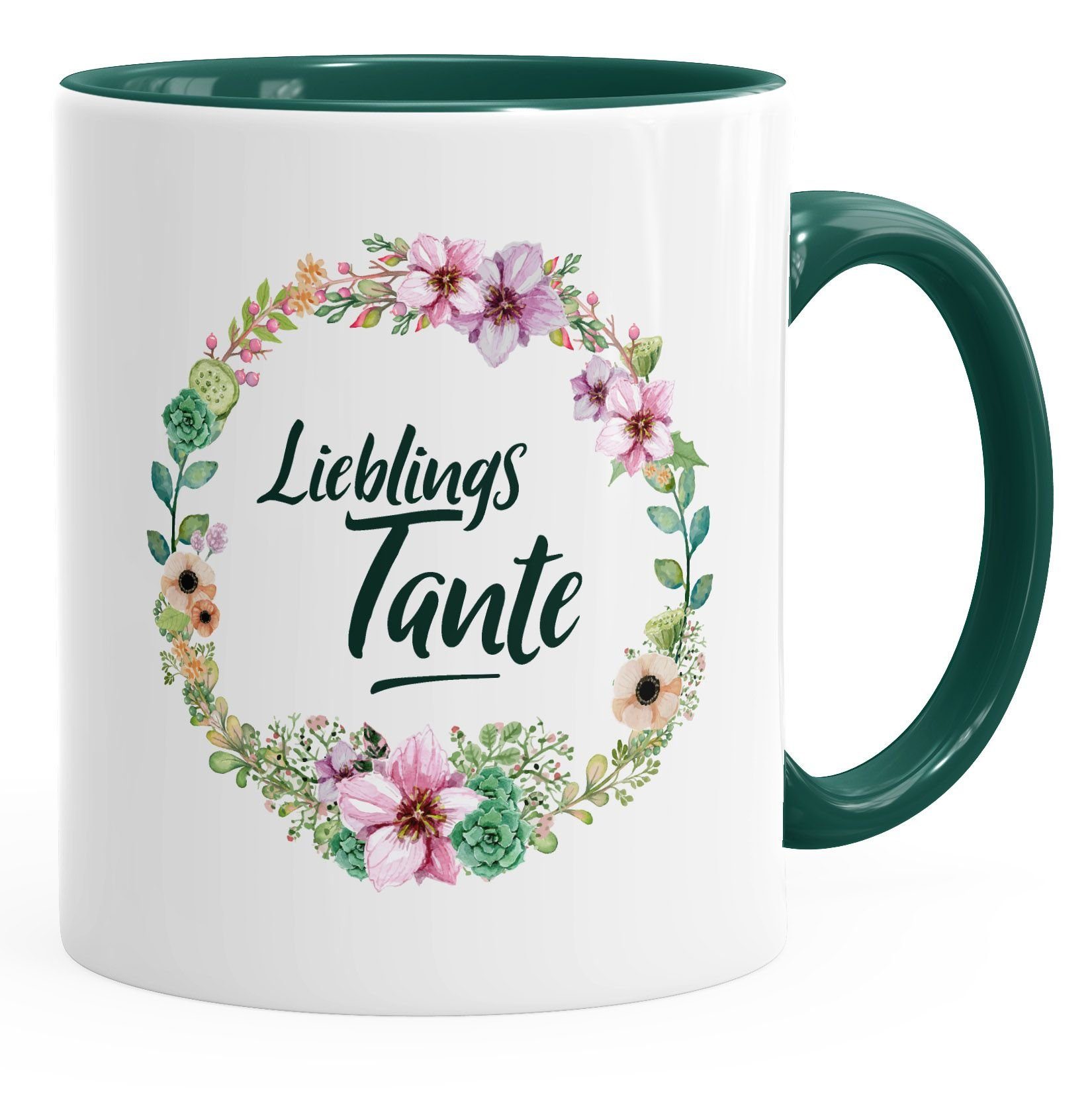 MoonWorks Kaffeetasse - Motiv 'Hinfallen Aufstehen Krone Richten Weitergehen' (weiß, 325 Ml)