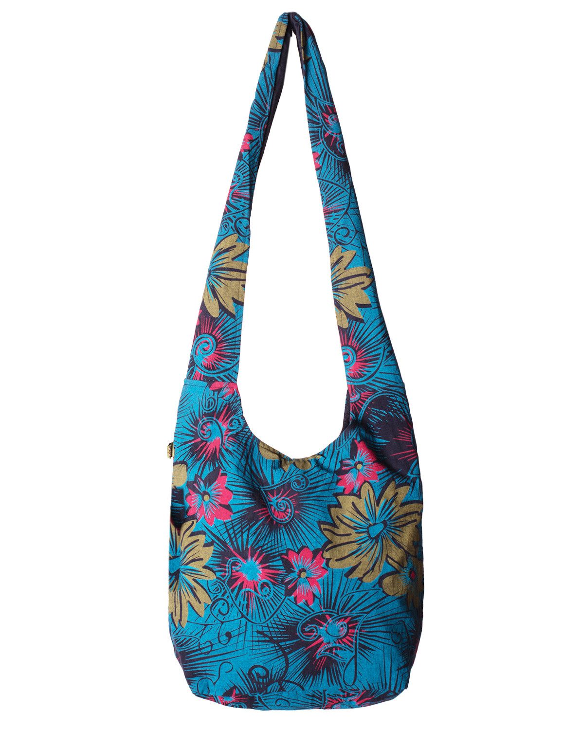 Vishes Beuteltasche Schultertasche Beuteltasche aus Baumwolle Blumen Hippie Tasche, Alternative Bekleidung, Ethno, Hippie, Retro Style