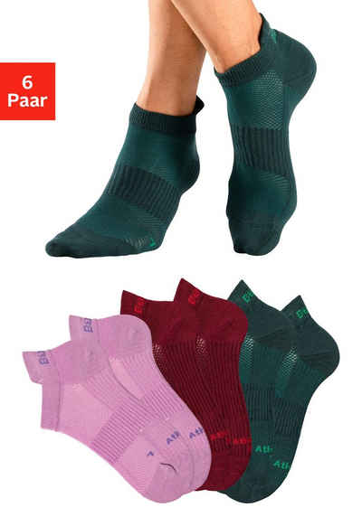 Bench. Sneakersocken (6-Paar) mit Klima Kanälen unter der Sohle und Pikee-Struktur