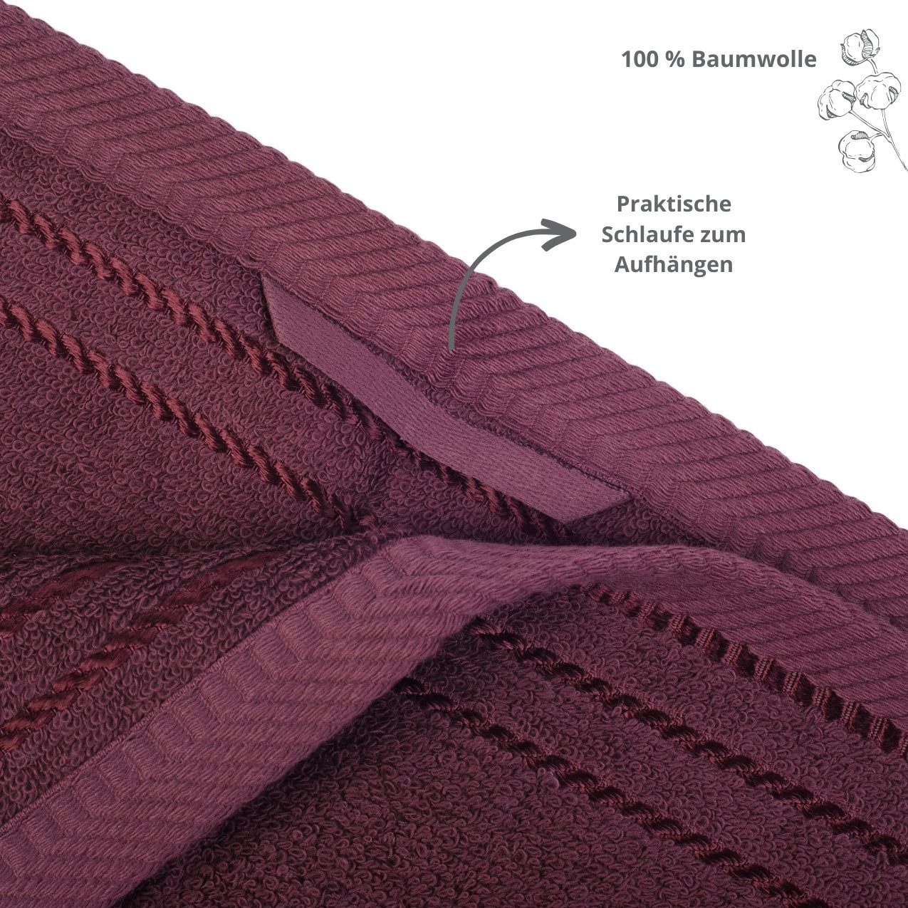 liebling Gästehandtuch Potsdam, 100% Baumwolle, mit praktischer Schlaufe zum Aufhängen, hochwertig, formstabil