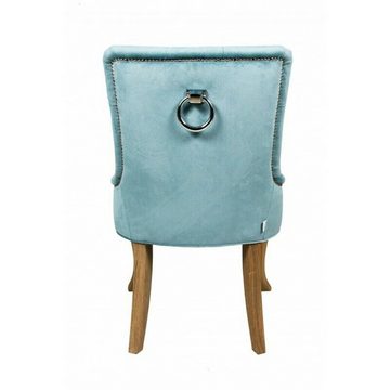JVmoebel Stuhl Klassischer Chesterfield Blau Stuhl Sessel Polster Textil Stühle
