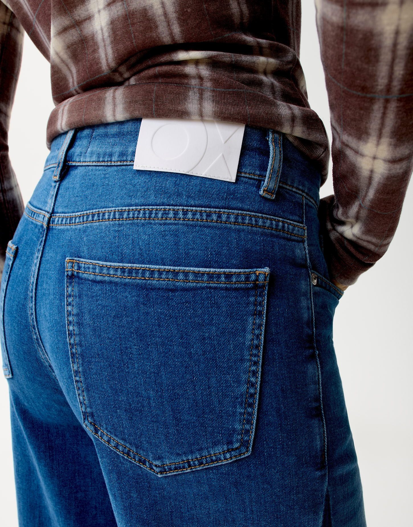 OPUS PANTS Palazzohose MARI MEADOW Palazzo Jeans aus Baumwollmix Mid Rise Fließende Weite mit kontraststarkem Detail – Bild 4 von 5