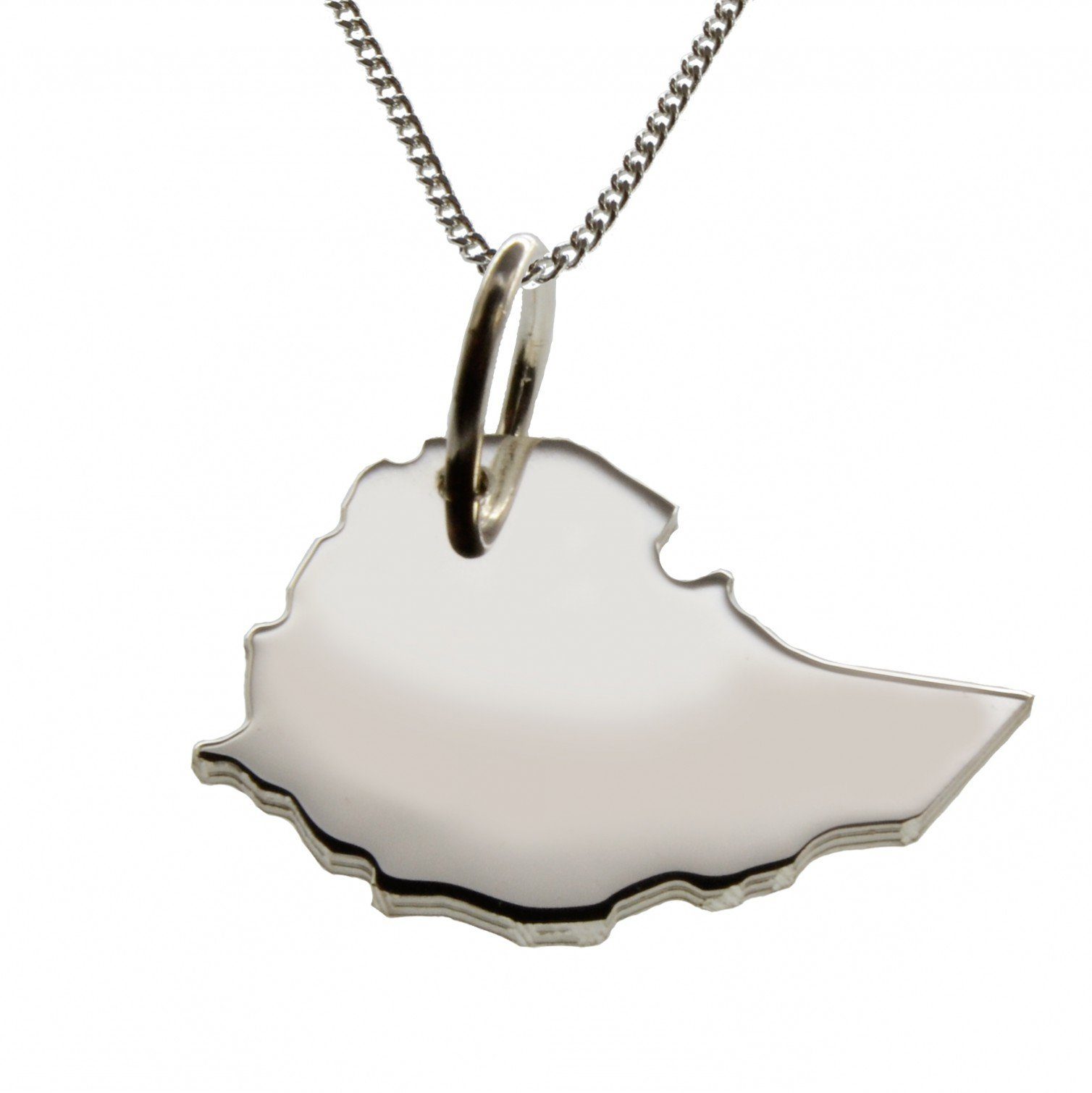 Kette mit Anhänger 50cm Halskette + Äthiopien Anhänger in massiv 925 Silber
