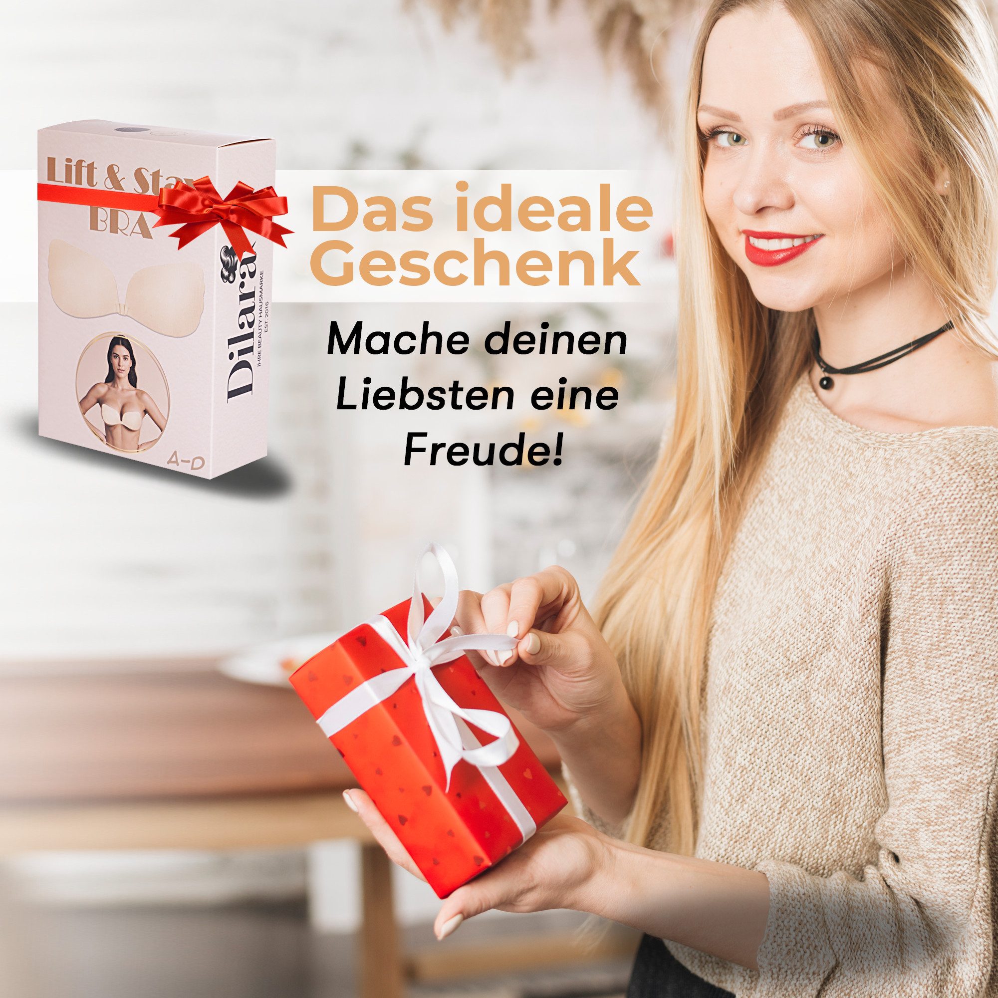 Dilara Push-up-BH trägerlos & selbsthaftend - Unsichtbarer BH für rückenfreie Outfits Atmungsaktiv & wiederverwendbar, dabei sicher & sanft zur Haut – Bild 5 von 5