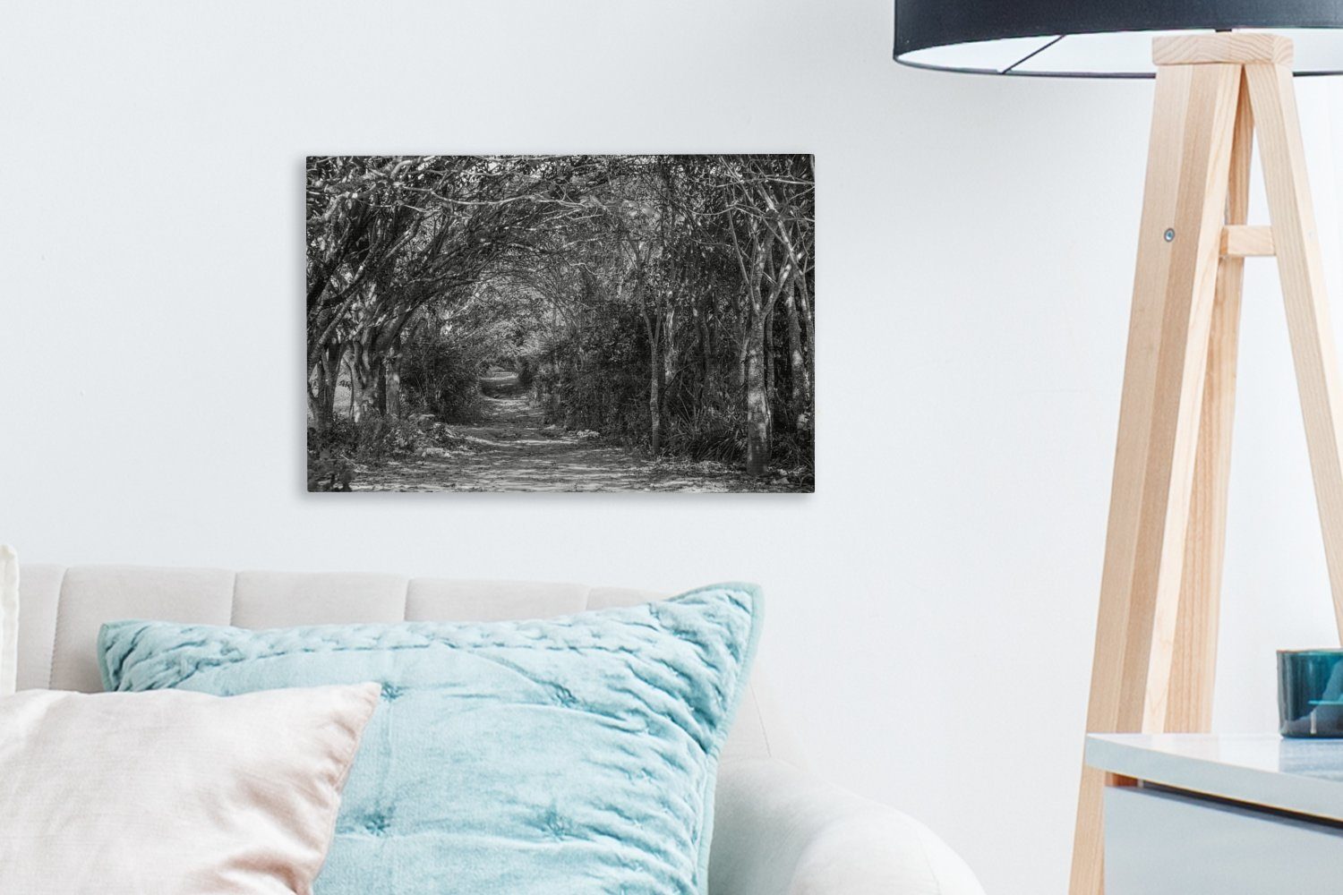 OneMillionCanvasses® Leinwandbild Biegen schwarz Wanddeko, Aufhängefertig, weiß, - 30x20 Leinwandbilder, von und Viñales in Bäumen (1 Kuba St), Wandbild Ackerland in cm