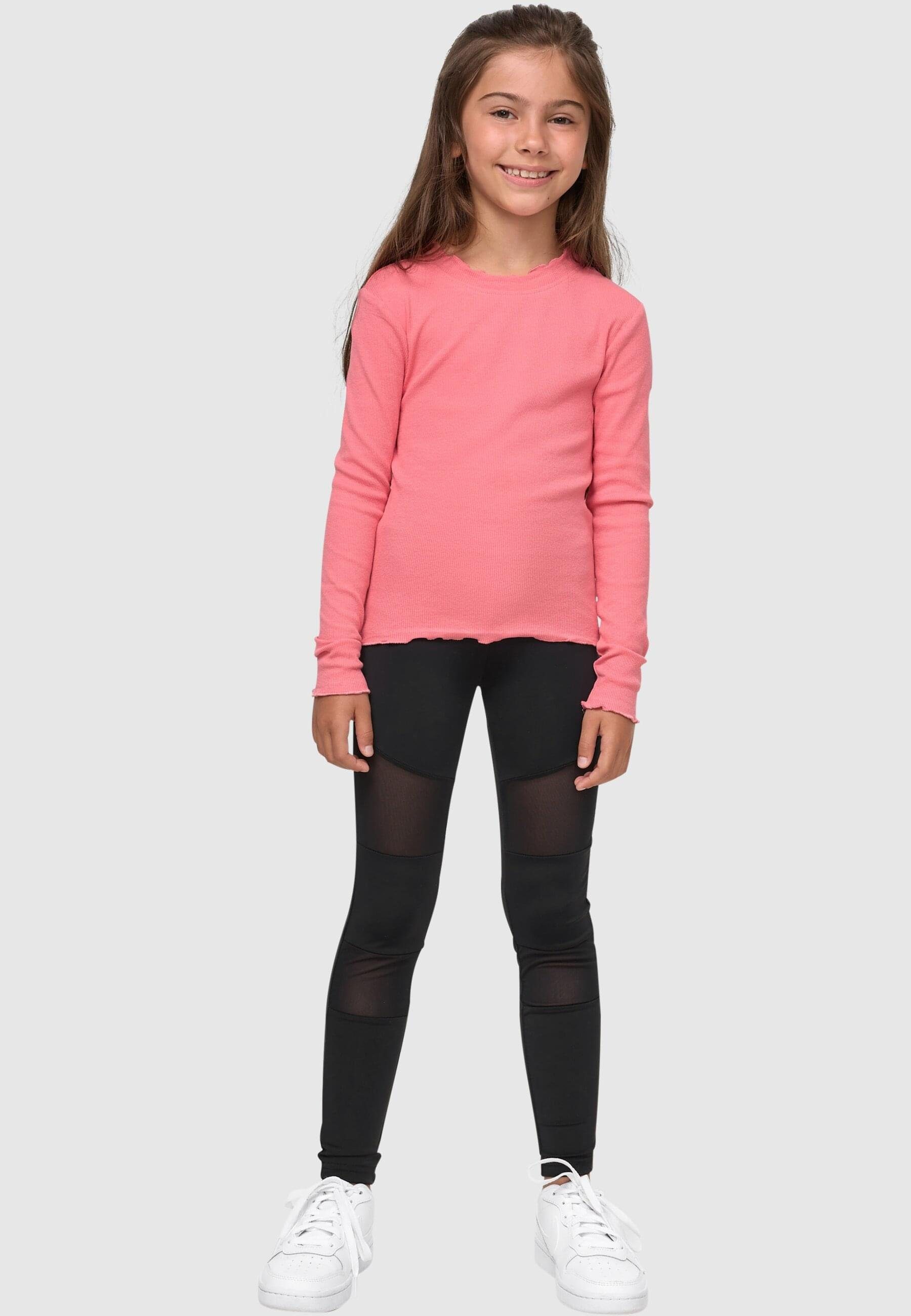 Damen Longsleeve Girls (1-tlg) Short Rib CLASSICS palepink URBAN Longsleeve