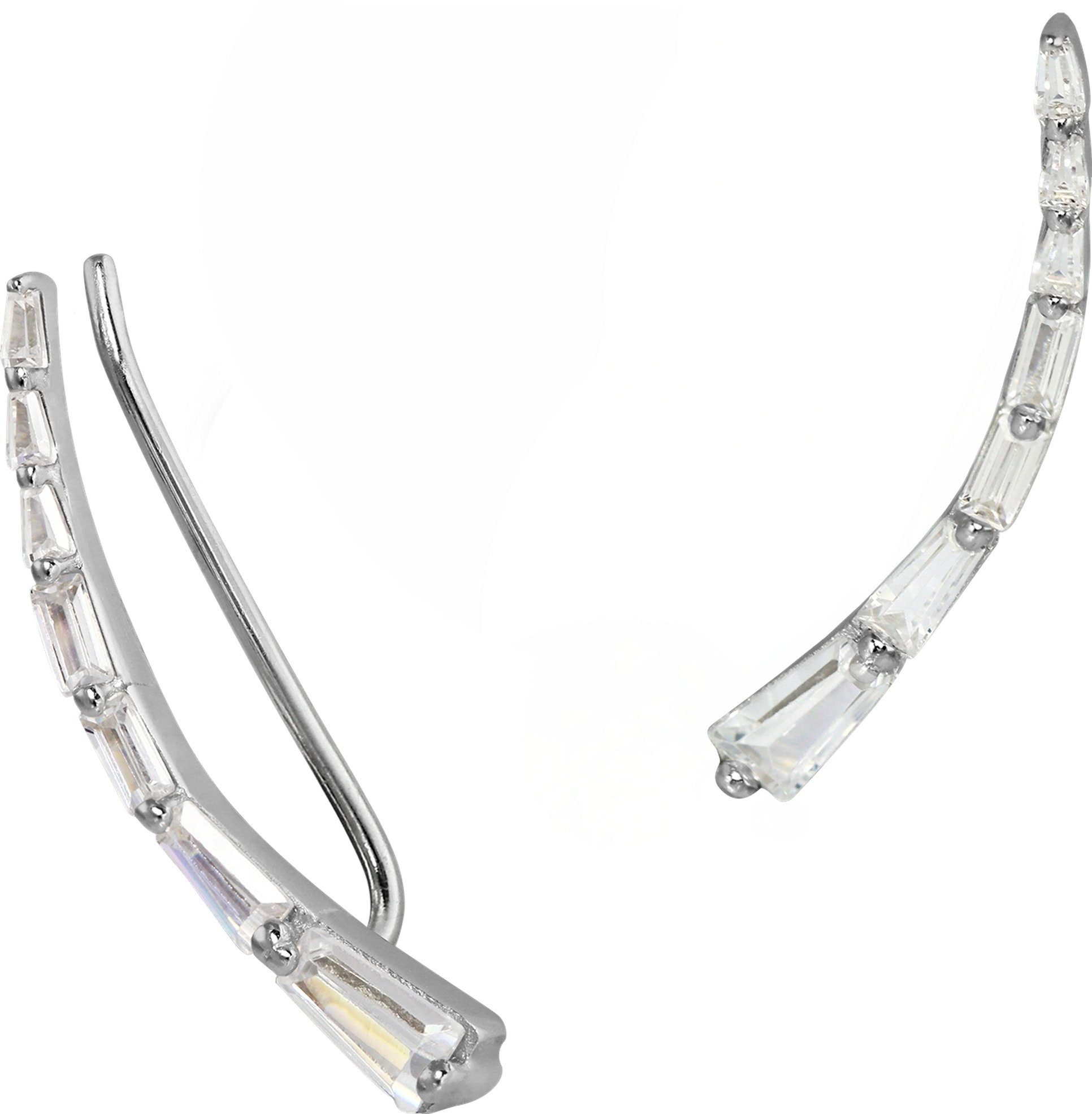 Paar Ohrklemmen SilberDream weiß Ear Cuff Ohrringe