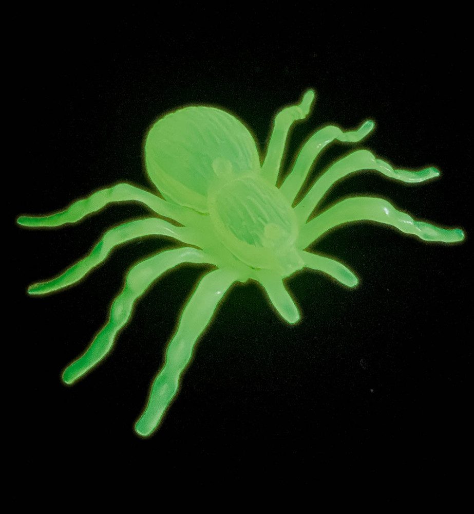Fries Tierfigur XXL Deko Spinne nachtleuchtend 10 x 7 cm Halloween Karneval günstig online kaufen