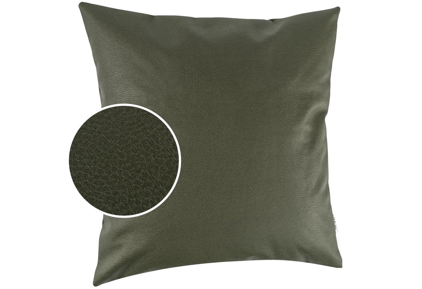 Kisska Dekokissen Kissenhülle KUMO atmungsaktive Kunstleder Kissenbezug Zierkissen, Kissenüberzug ohne Füllung Leder-Optik UNI 40x40cm Einfarbig Grün