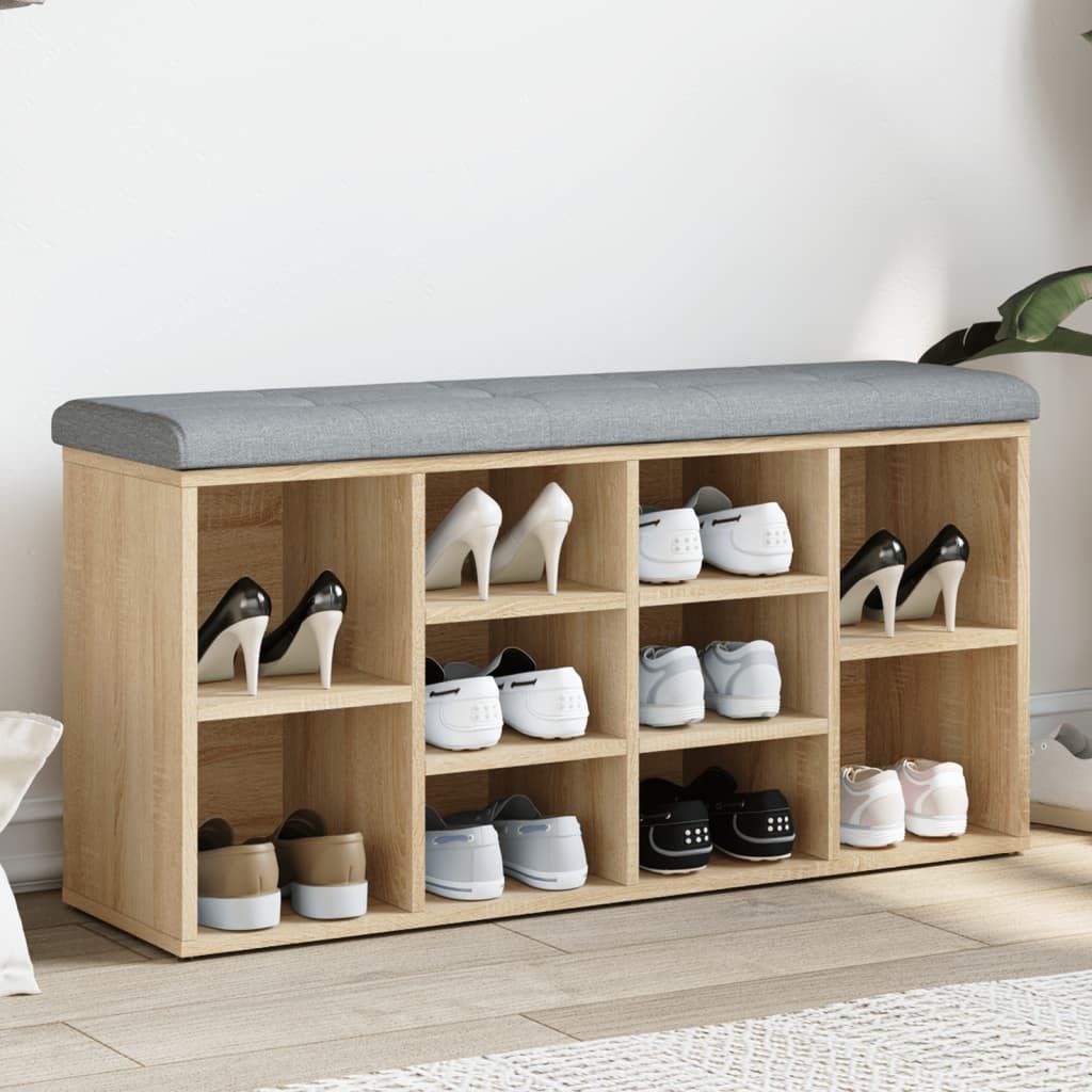 vidaXL Schuhschrank Schuhbank Sonoma-Eiche 102x32x50 cm Holzwerkstoff günstig online kaufen