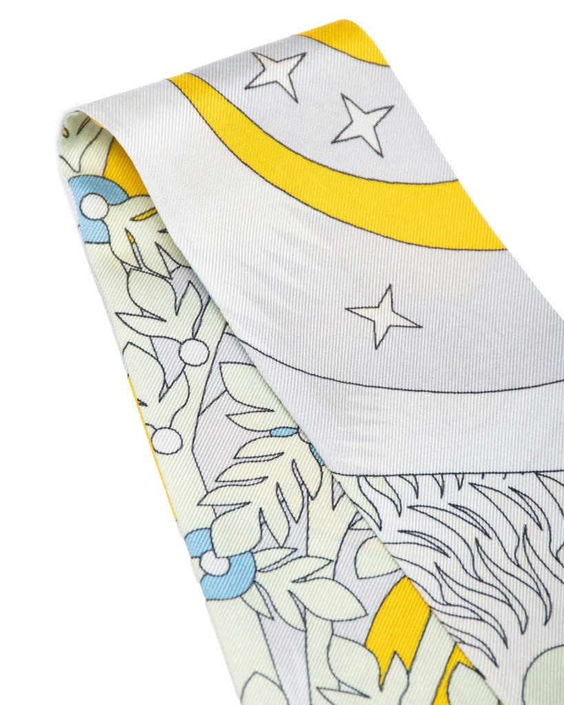 MayTree Seidentuch Seidenbandeau schmal beidseitig, Pegasus 5 x 88 cm gelb, (Stück), Seidentuch, 100% Twillseide