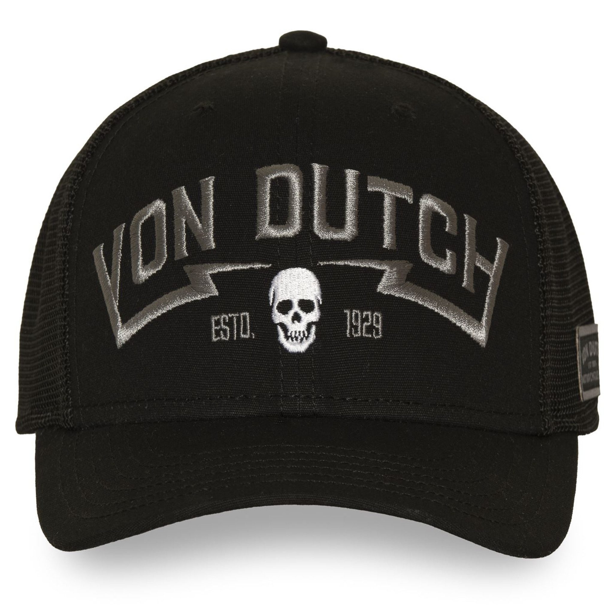 Von Dutch Trucker Cap Von Dutch Originals Trucker Cap Half Curved VON DUTCH Premium (Basecap, Basecap, Meshcap, Trucker Kappe) Druck auf Schirmunterseite