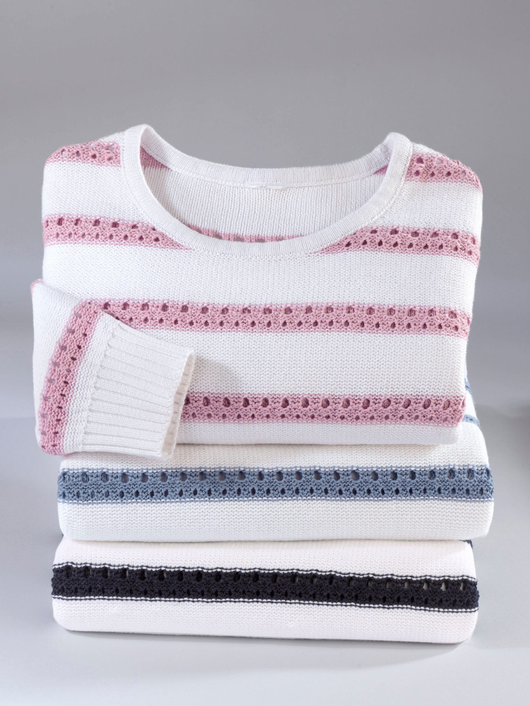 Sieh an! Strickpullover Rundhals-Pullover Langarm