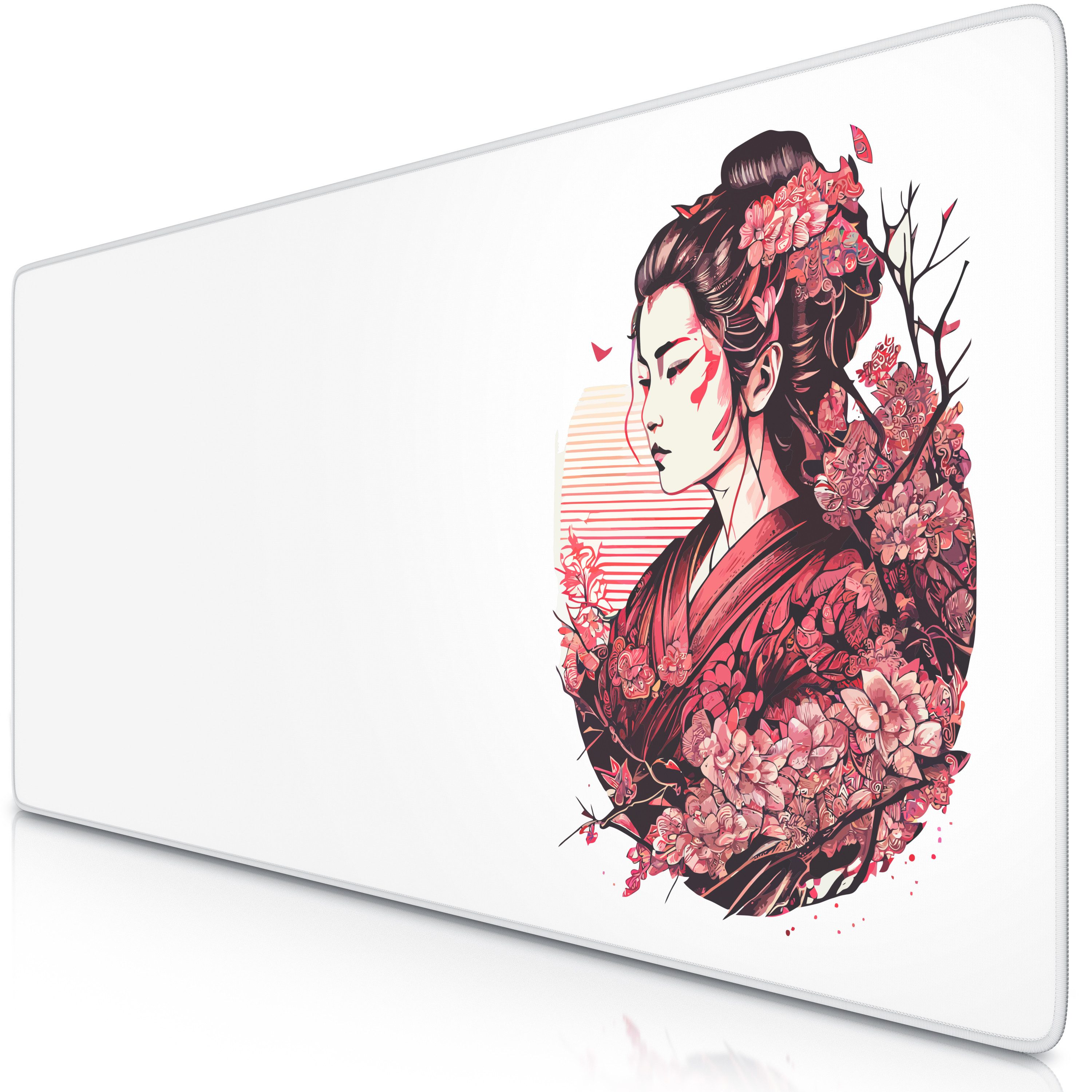 Titanwolf Gaming Mauspad XXL Speed Mousepad 900 x 400 x 3 mm, Schreibtischauflage, abwaschbar, rutschfeste Rückseite, Geschwindigkeit & Präzision, Geisha