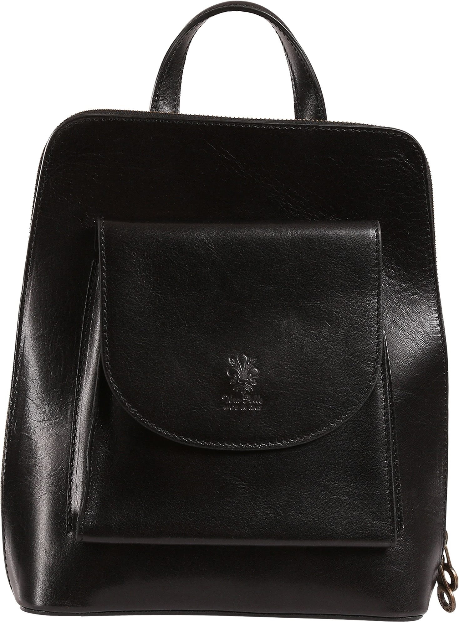 Toscanto Cityrucksack Toscanto Damen Cityrucksack Leder (Cityrucksack), Damen Leder Cityrucksack, schwarz ca. 24cm