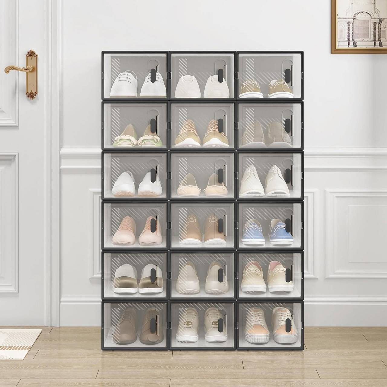 Woltu Schuhregal, 18-tlg., stapelbar, mit magnetischer günstig online kaufen