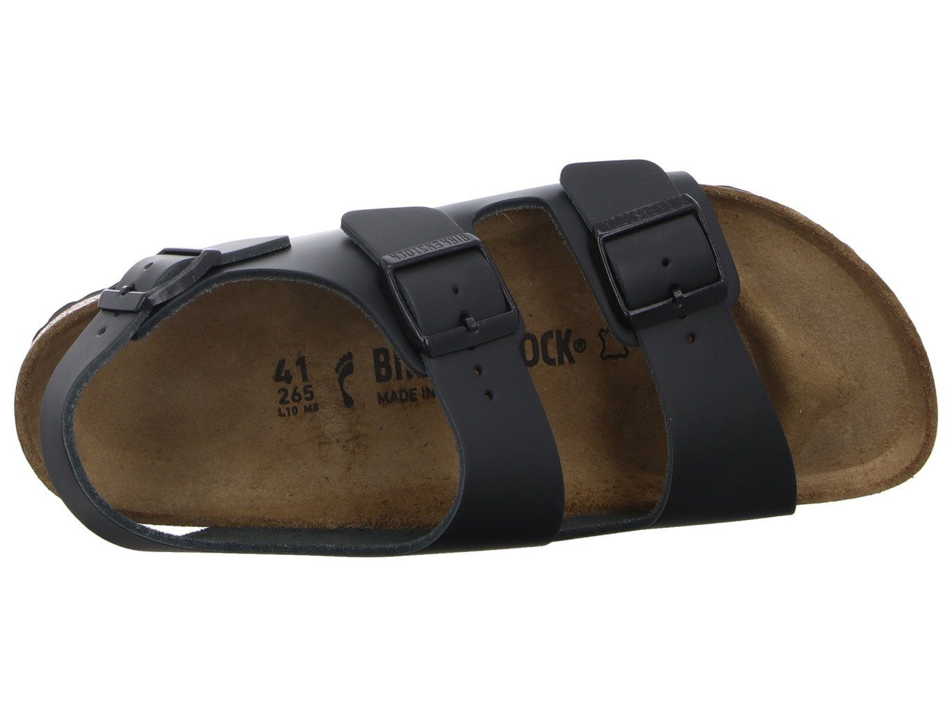 schwarz Milano Birkenstock Black Schmal Sandale