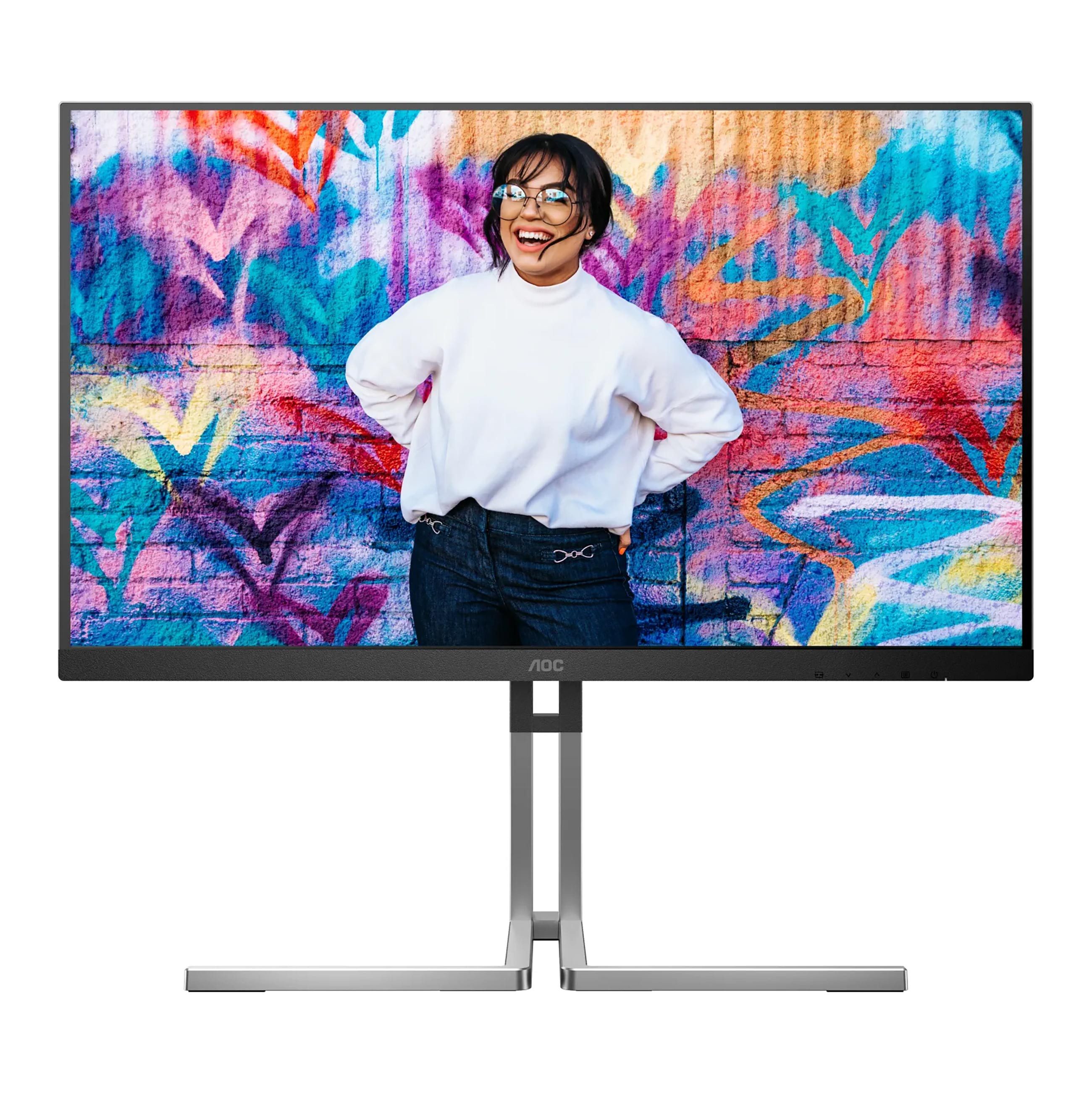 AOC Q27U3CV, 27" LED-Monitor (68,6 cm/27 ", 2560 x 1440 px, WQHD, 4 ms Reaktionszeit, 75 Hz, IPS, höhenverstellbar, USB-C)