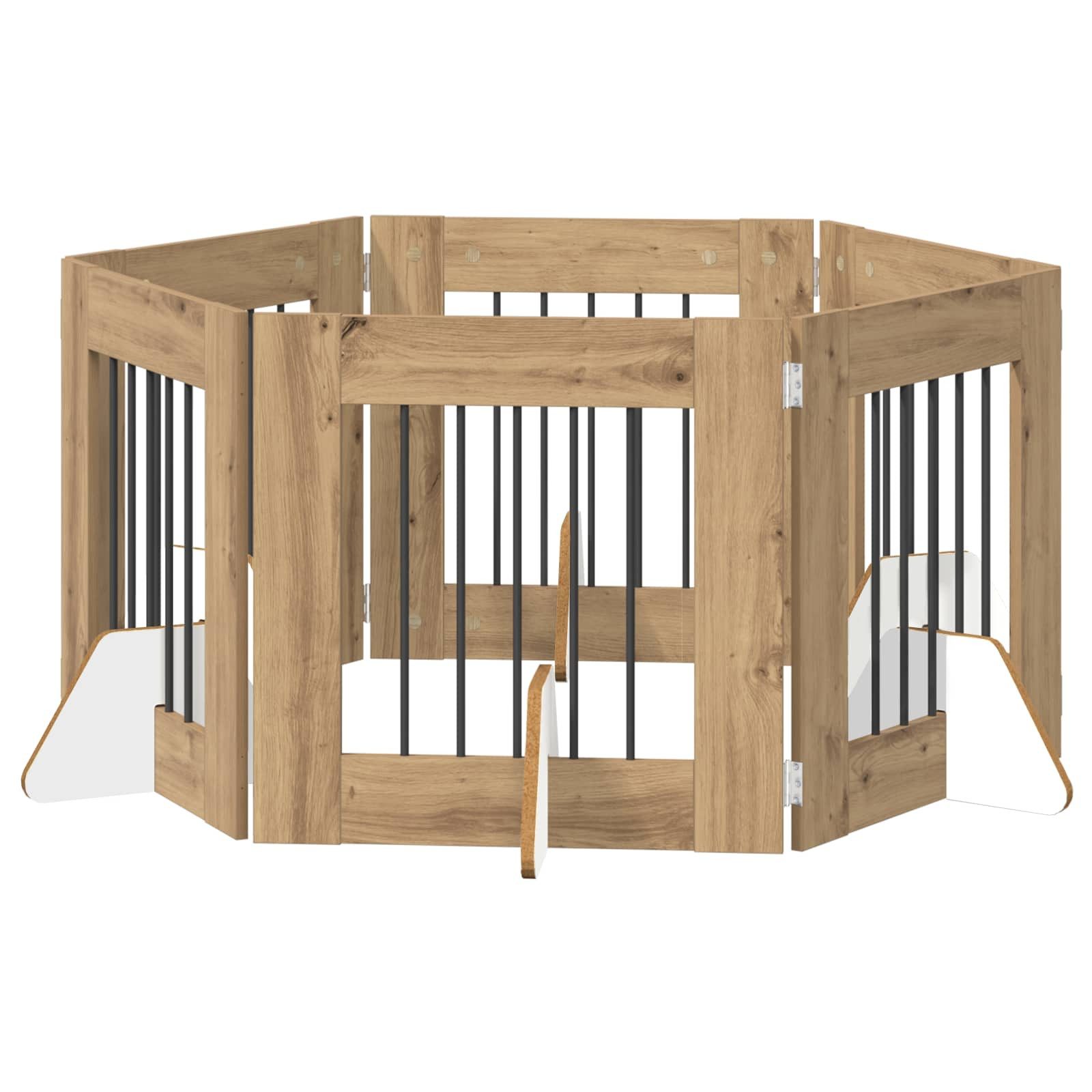 vidaXL Hundezwinger 60 x 60 cm Hunde Absperrgitter Freistehend Faltbar 6-teiliges Artisan-