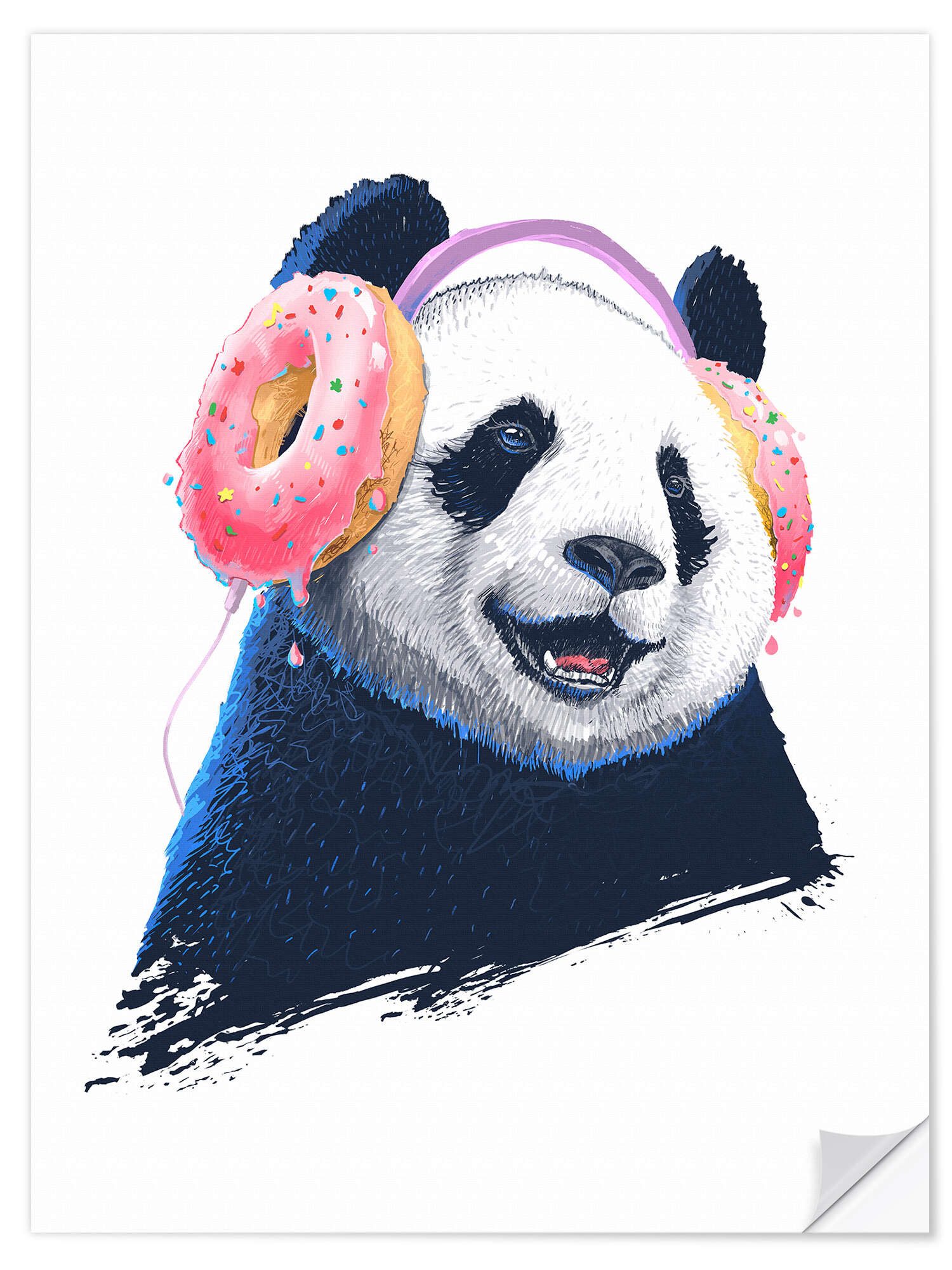 Posterlounge Wandbild Panda mit Kopfhörer, Nikita Korenkov, erhältlich als Poster, Leinwandbild, Wandsticker oder Acrylglasbild