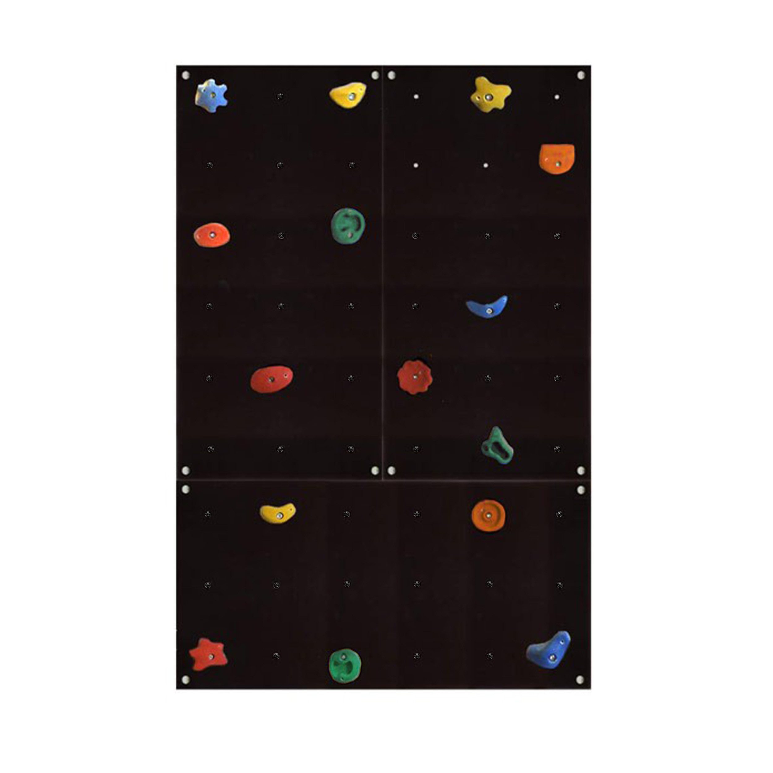 Kletterwand Outdoor Kletterwand mit bunten Klettersteinen und Montagematerial