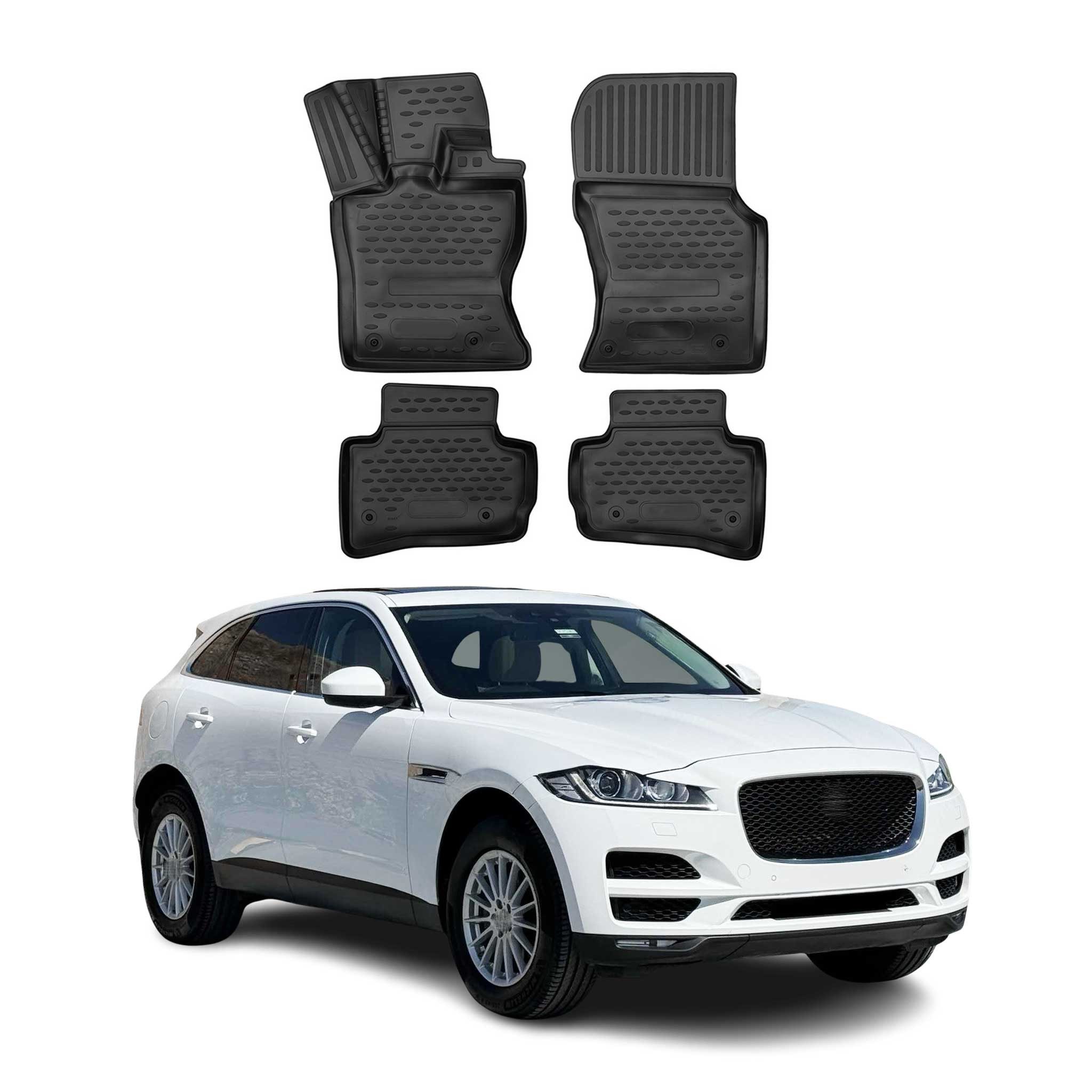 OMAC Auto-Fußmatten für Jaguar F-Pace 2015-2025 Schwarz 4 tlg TPE (4 St), für Jaguar F-Pace 2015-2025 Jaguar F-Pace 2015-2025, Antirutsch,Wasserfest,Einfache Installation