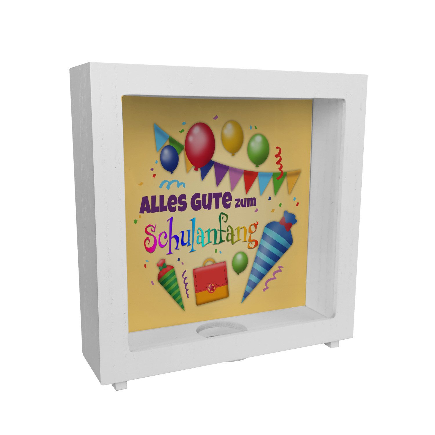 speecheese Spardose Alles Gute zum Schulanfang Rahmen Spardose aus Holz zur Einschulung