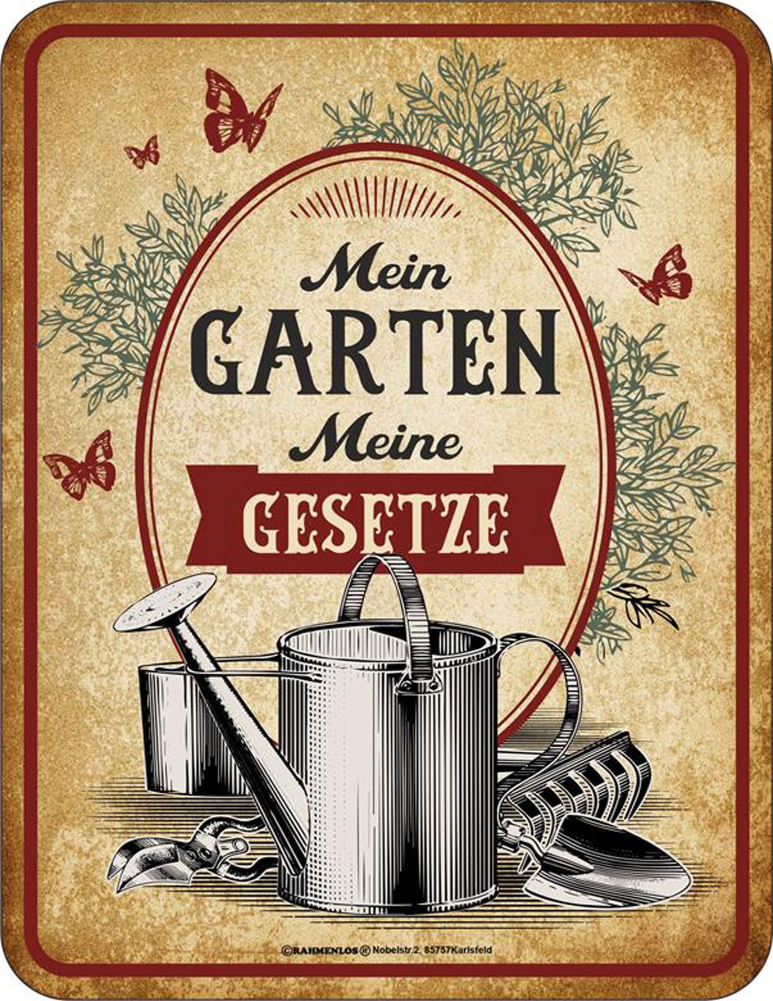 Metallschild Mein Garten - Fun-Schilder - Meine Gesetze