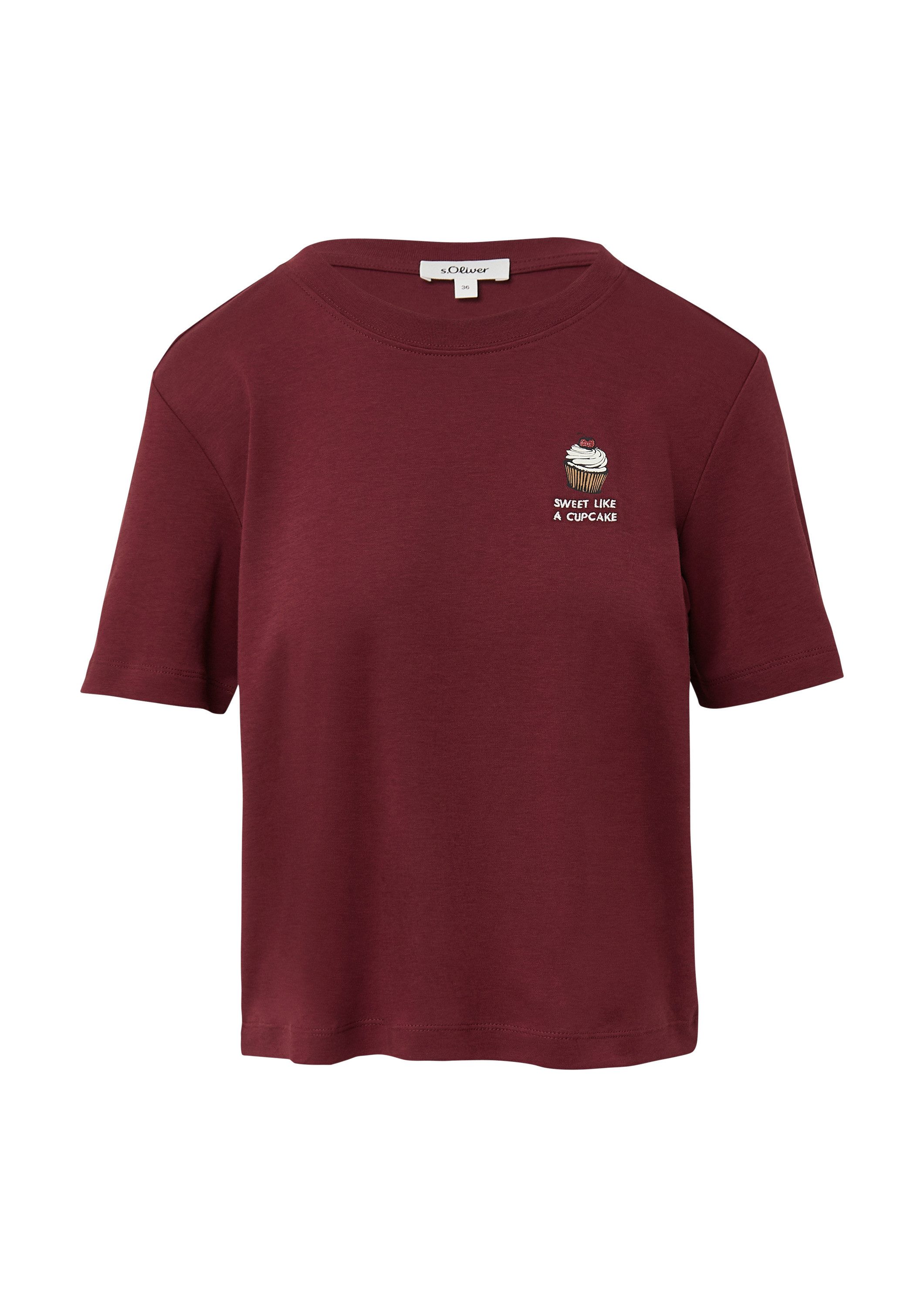 s.Oliver Kurzarmshirt T-Shirt T-Shirt aus Interlockjersey mit Frontprint günstig online kaufen