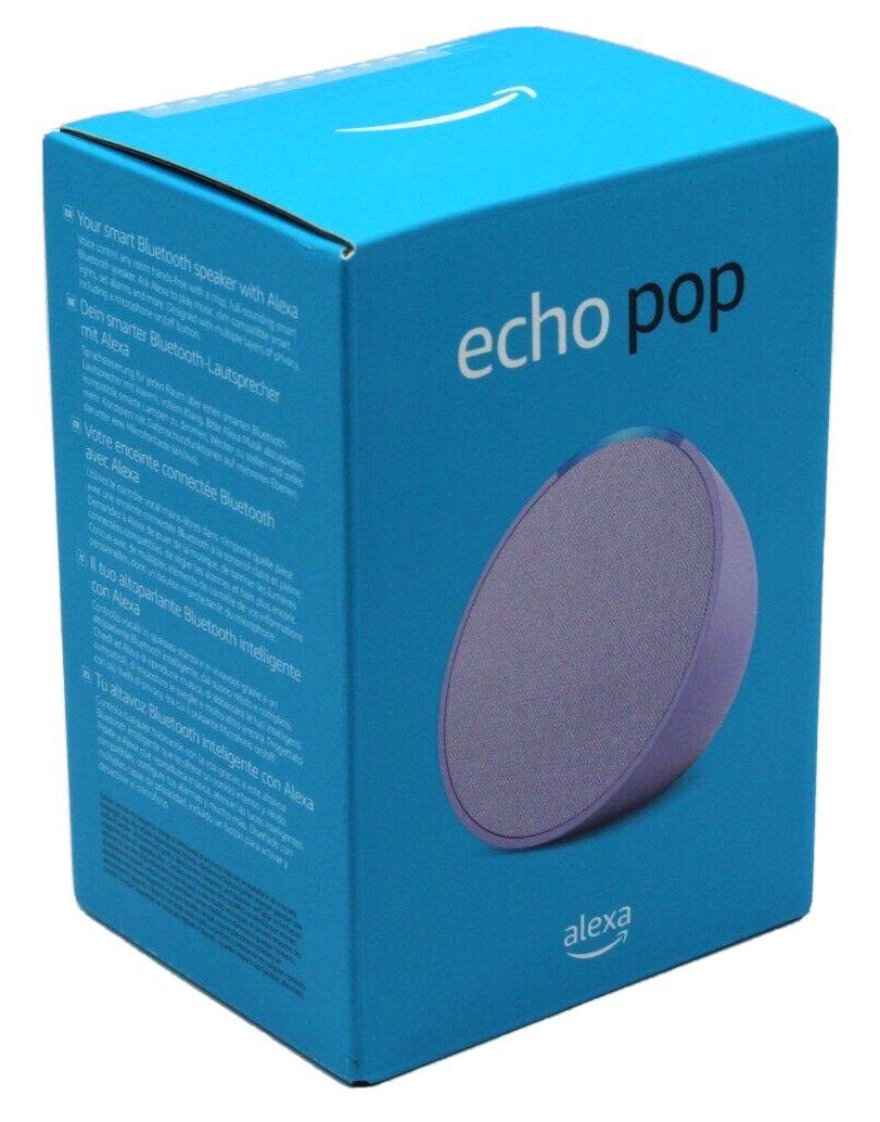 Amazon Echo Pop 2023 Kompakter & Smarter WLAN Bluetooth Lautsprecher Alexa Smart Speaker (WLAN (WiFi), Bluetooth, 15 W, voller Klang mit Sprachsteuerung Energiesparmodus)