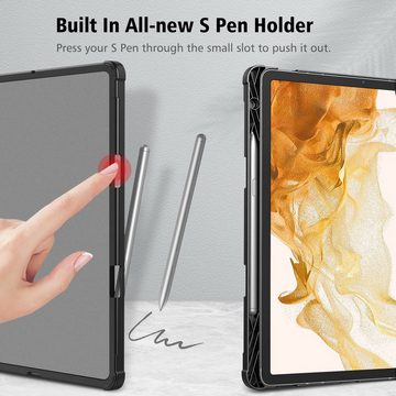 Fintie Tablet-Hülle für Samsung Galaxy Tab S8 Plus 2022/S7 FE 2021/S7 Plus 2020 12.4 Zoll, Multi-Winkel Betrachtung Folio Hülle mit S Pen Halter Dokumentschlitze