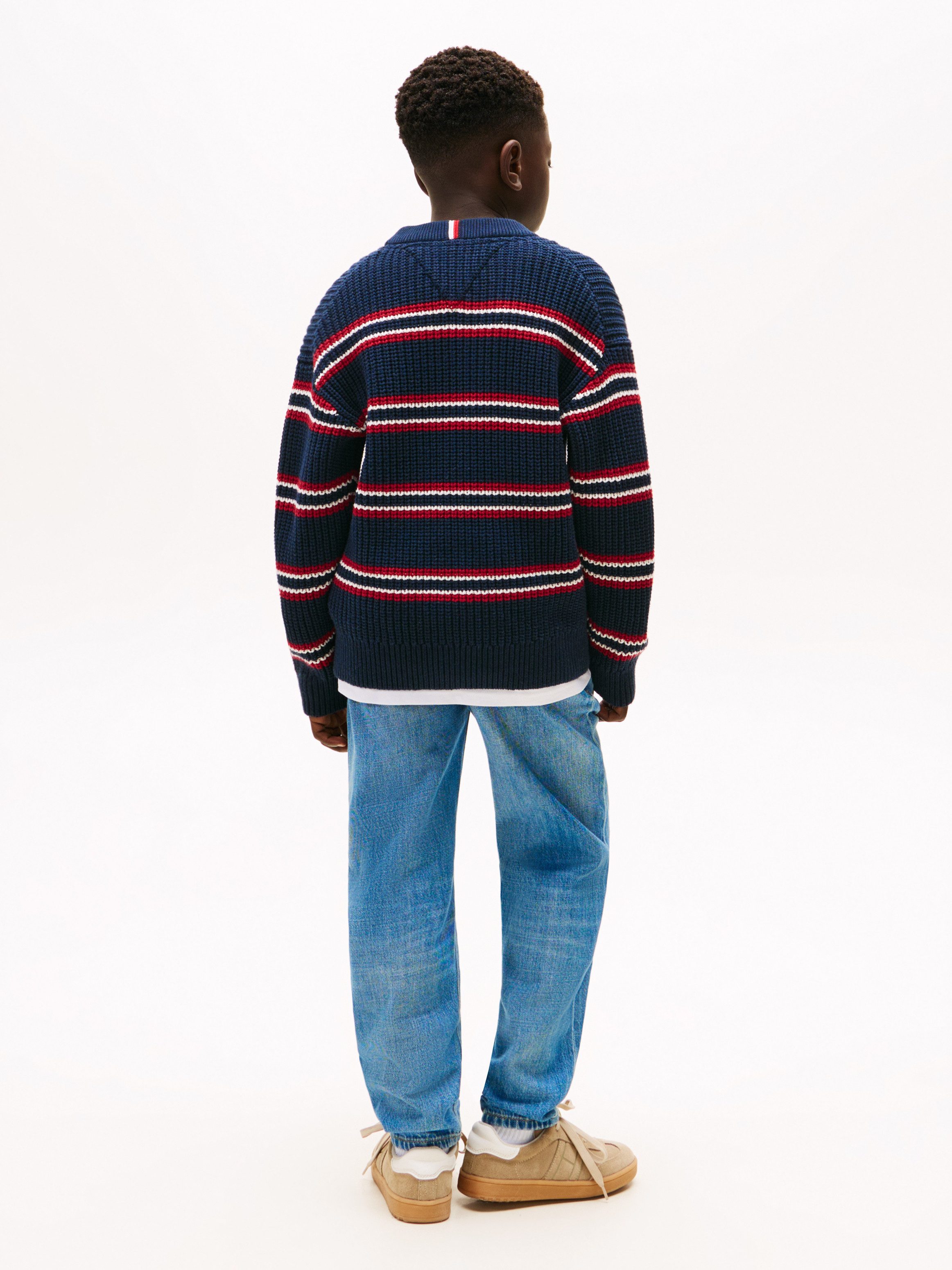 Tommy Hilfiger Strickpullover HALF CARDIGAN C-NECK SWEATER Kinder bis 16 Jahre