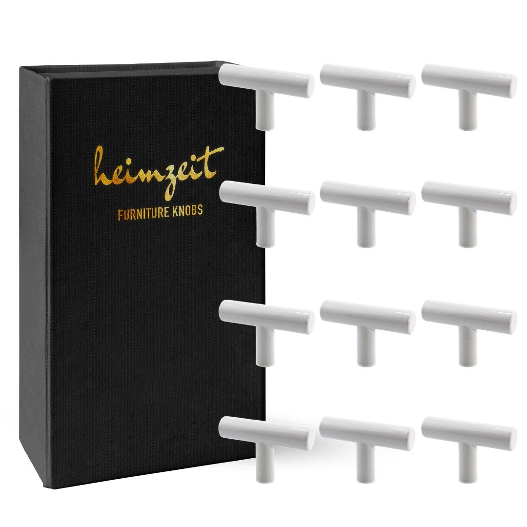 heimzeit Möbelgriff Möbelknopf Schrankknopf Edelstahl (Set, 12-St), für Schubladen, Türen und Kommoden, inkl. Schraube