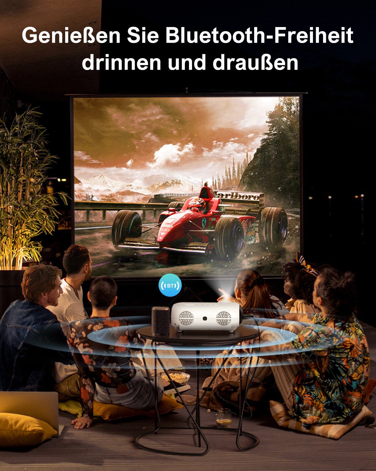 Ultimea Heimkino P20 1080 (10000:1, 1920 Stick) LCD-Beamer px, iOS,Android,Laptop,TV Beamer x für Bluetooth