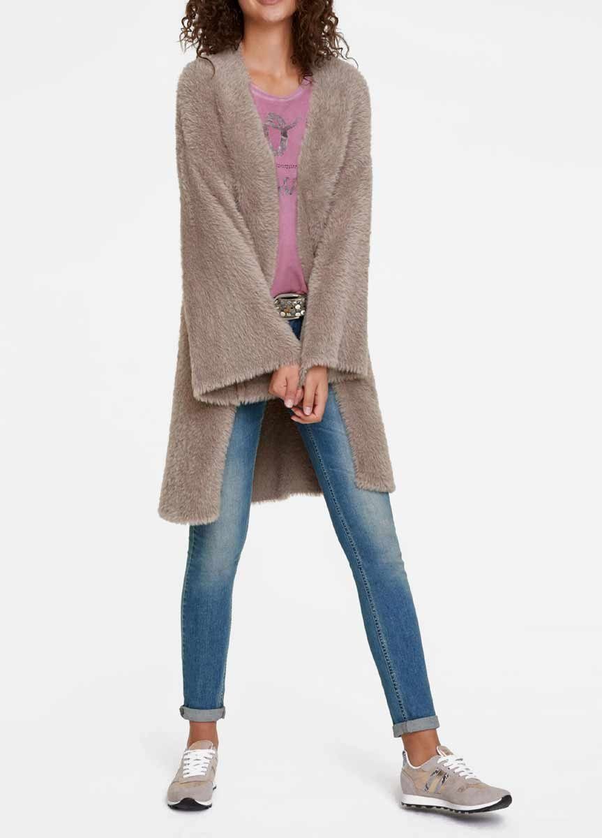 heine Strickjacke HEINE Damen Kuschel-Strickjacke, helltaupe