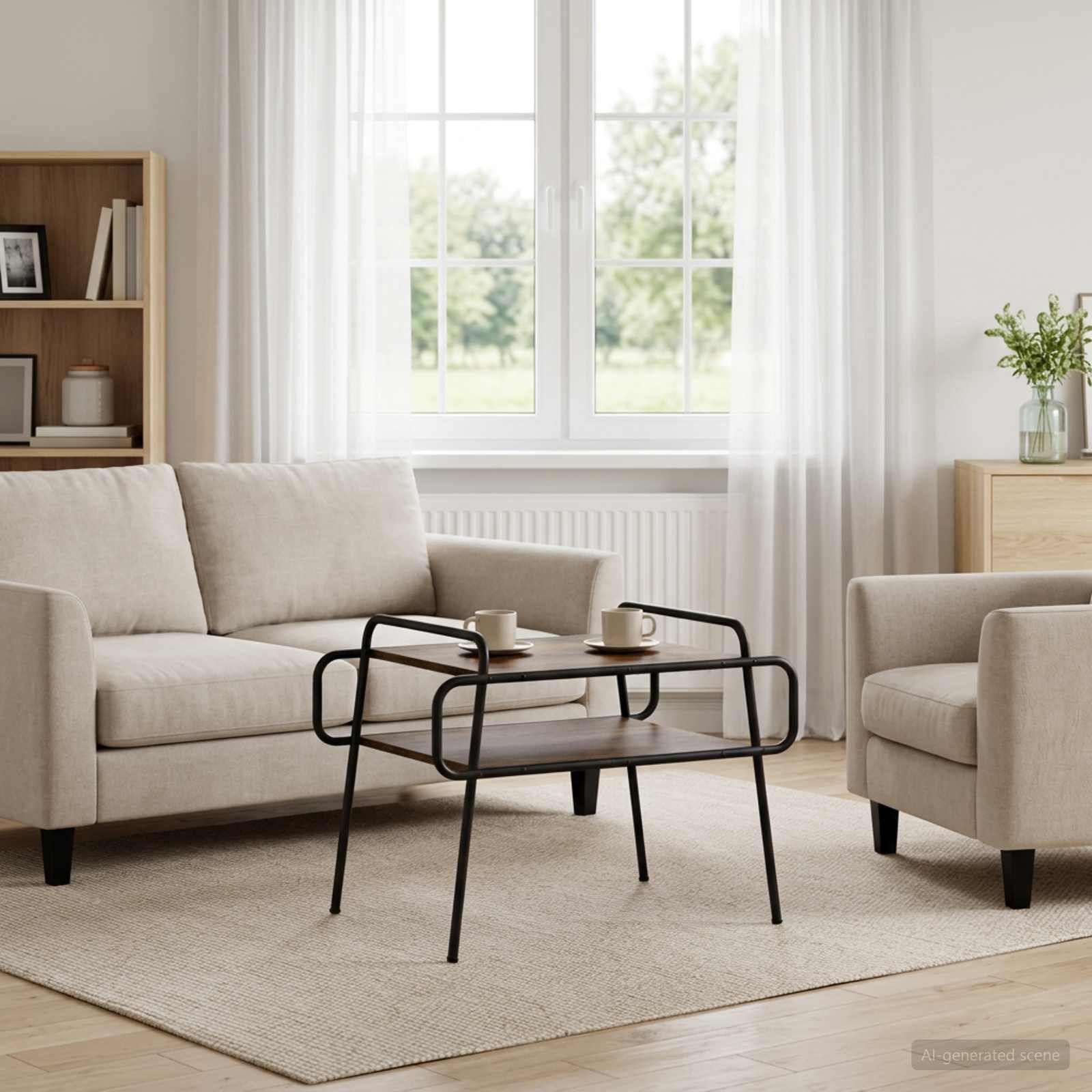 vidaXL Couchtisch Couchtisch Geräucherte Eiche 70 x 50 x 51 cm Holzwerkstoff (1-St)